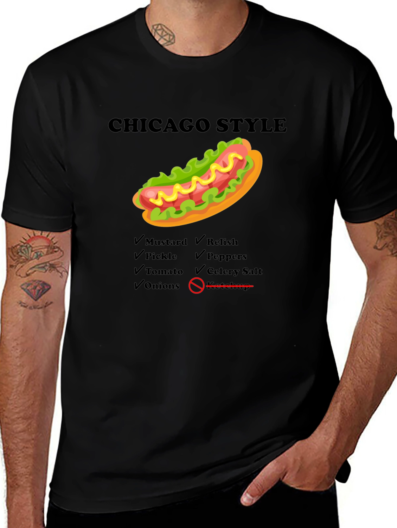 Chicago Style Hot Dog Graphic Tee