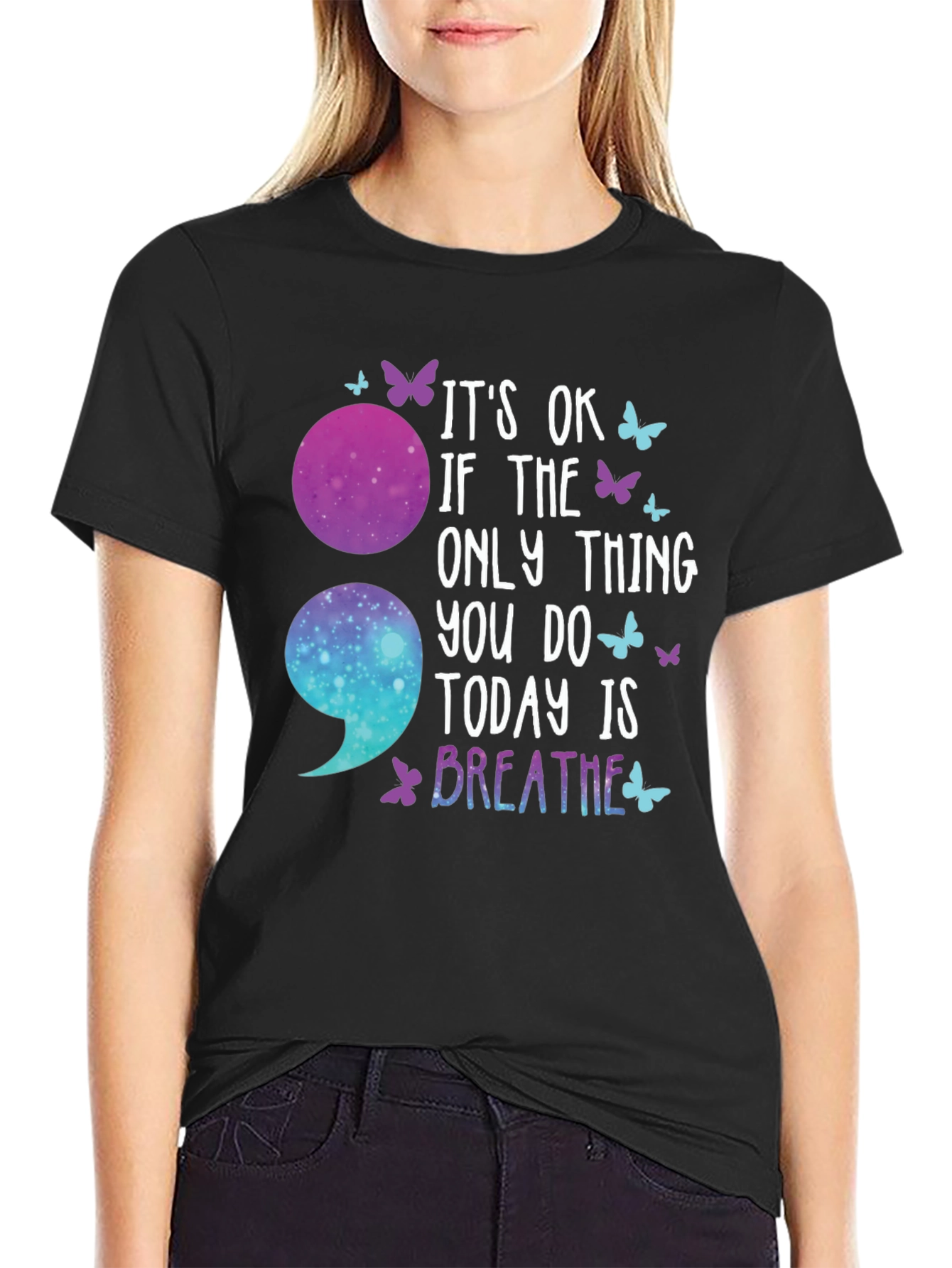 Its Ok Breathe Semicolon T-Shirt