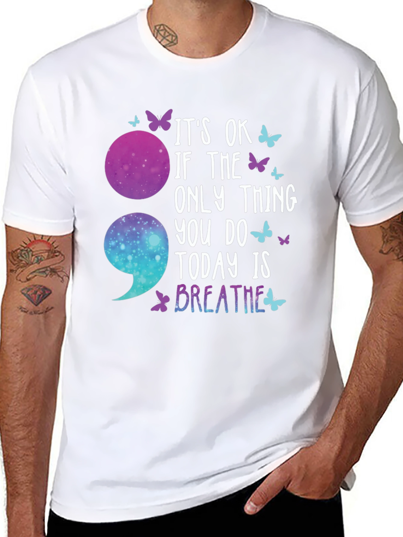 Its Ok Breathe Semicolon T-Shirt