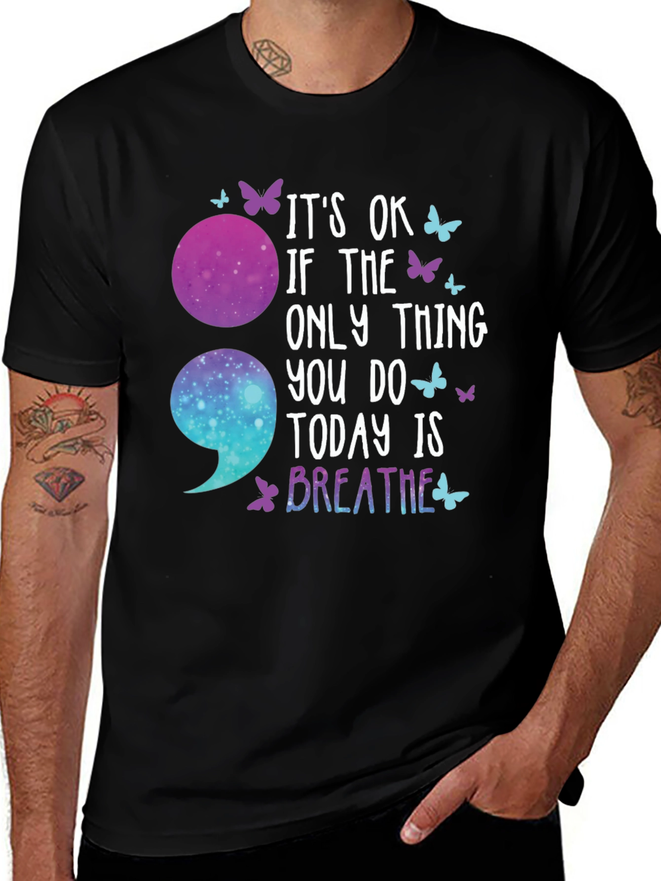 Its Ok Breathe Semicolon T-Shirt