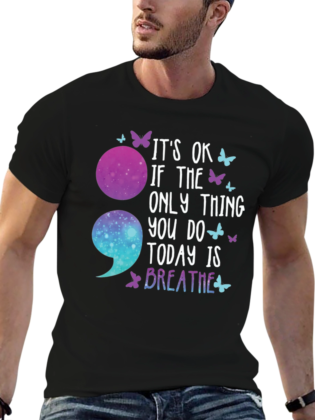 Its Ok Breathe Semicolon T-Shirt
