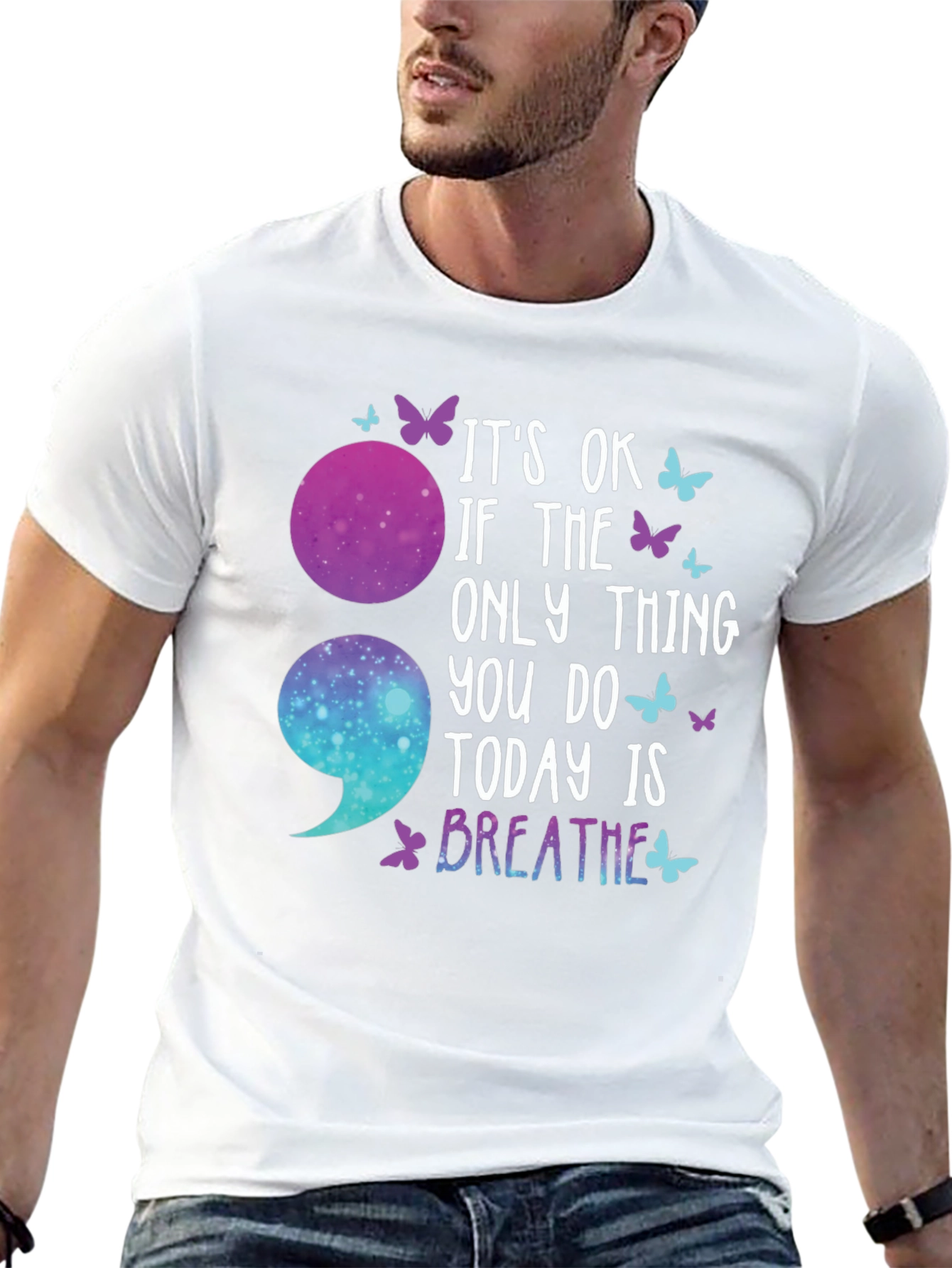 Its Ok Breathe Semicolon T-Shirt