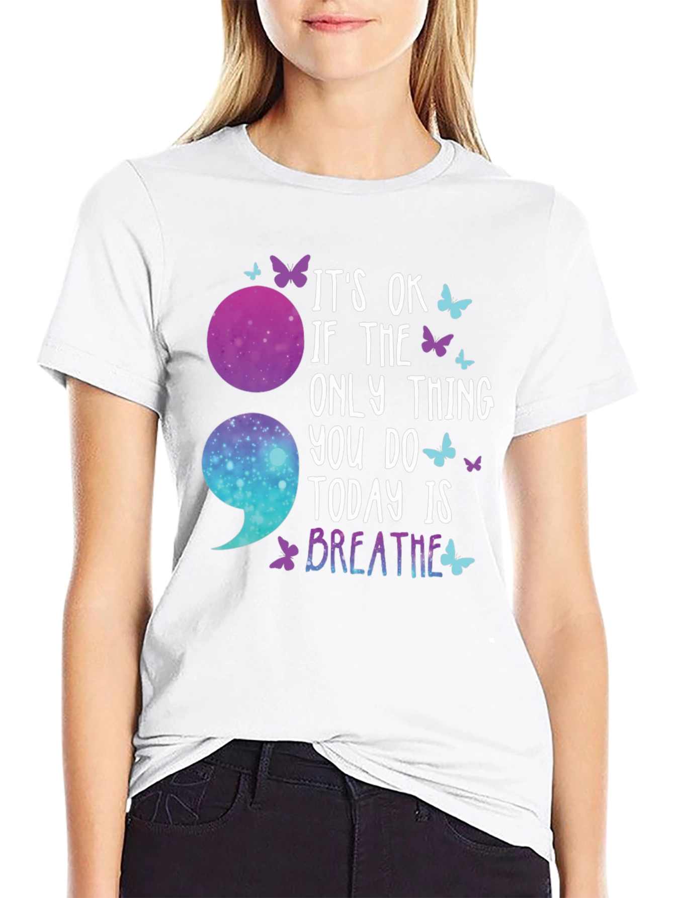 Its Ok Breathe Semicolon T-Shirt
