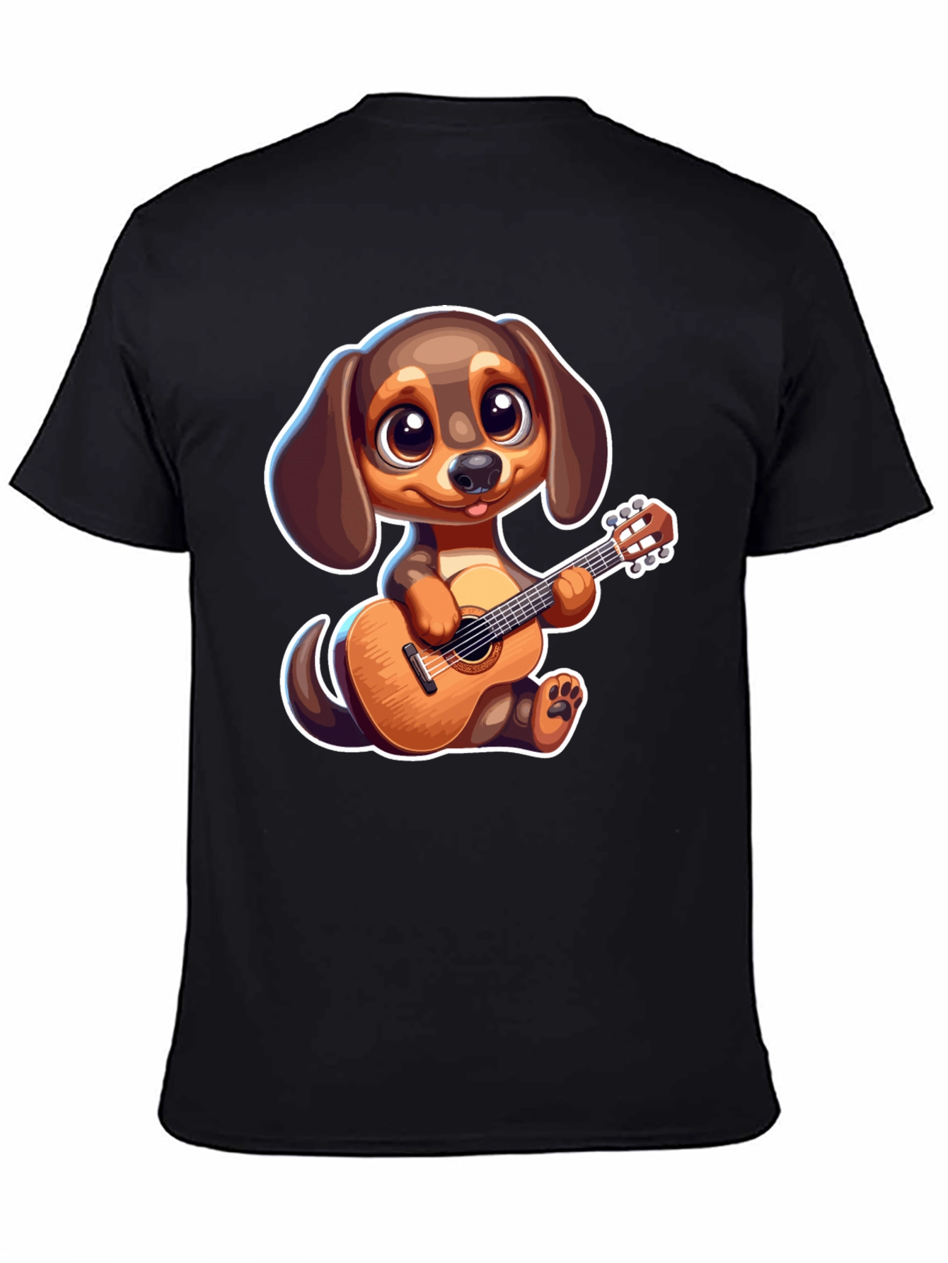 Cartoon Dog Playing Guitar T-Shirt