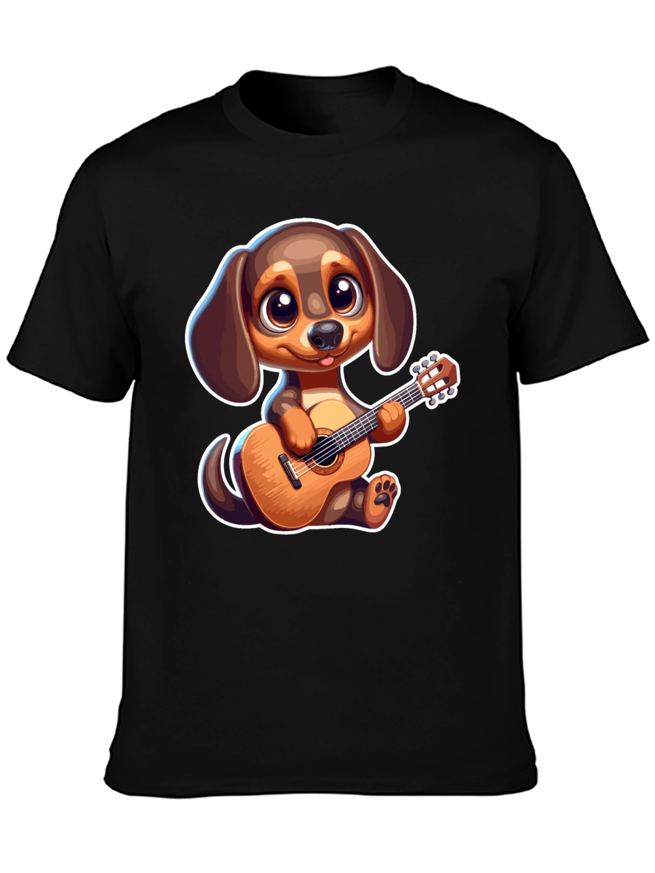 Cartoon Dog Playing Guitar T-Shirt