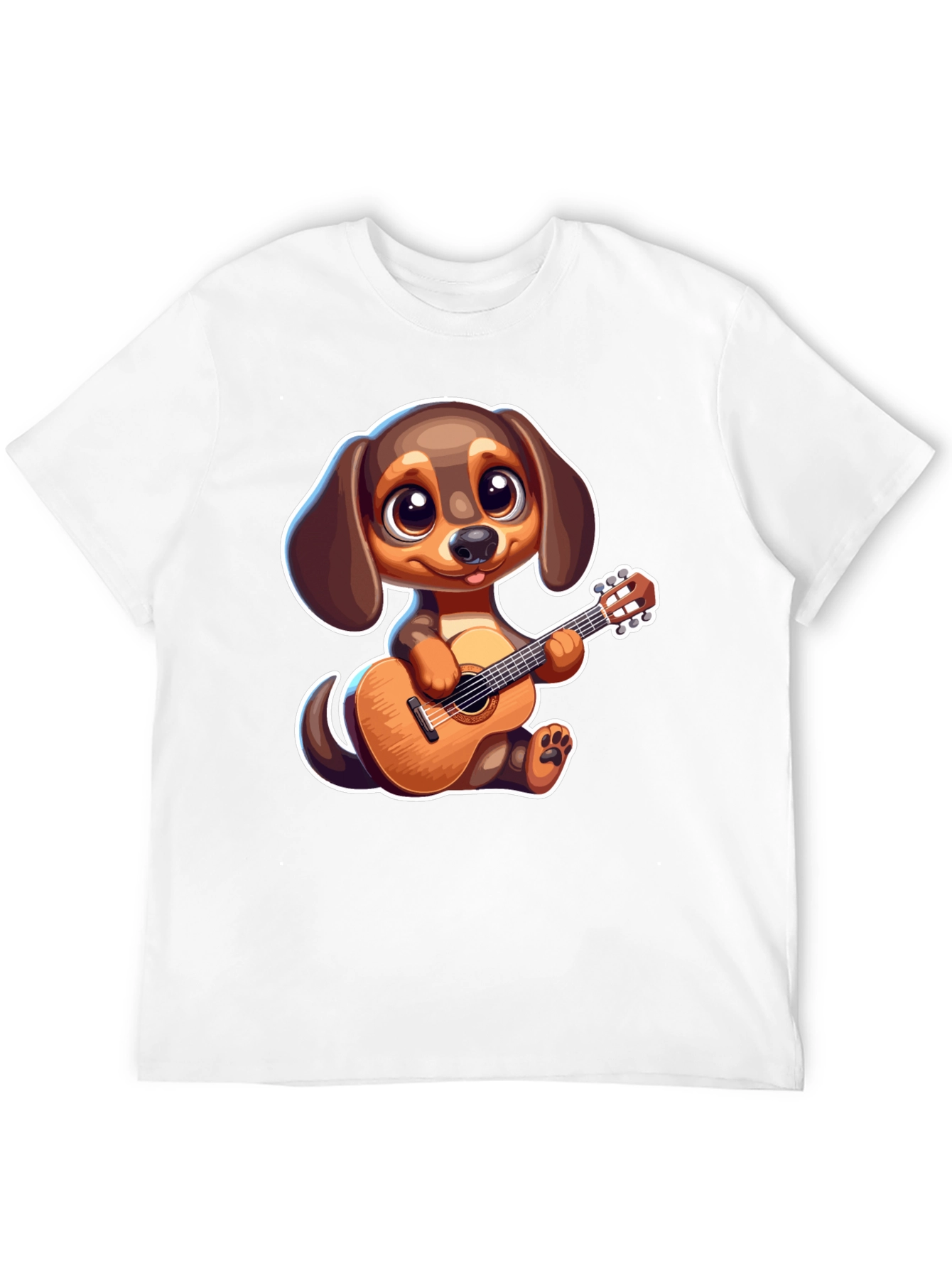 Cartoon Dog Playing Guitar T-Shirt
