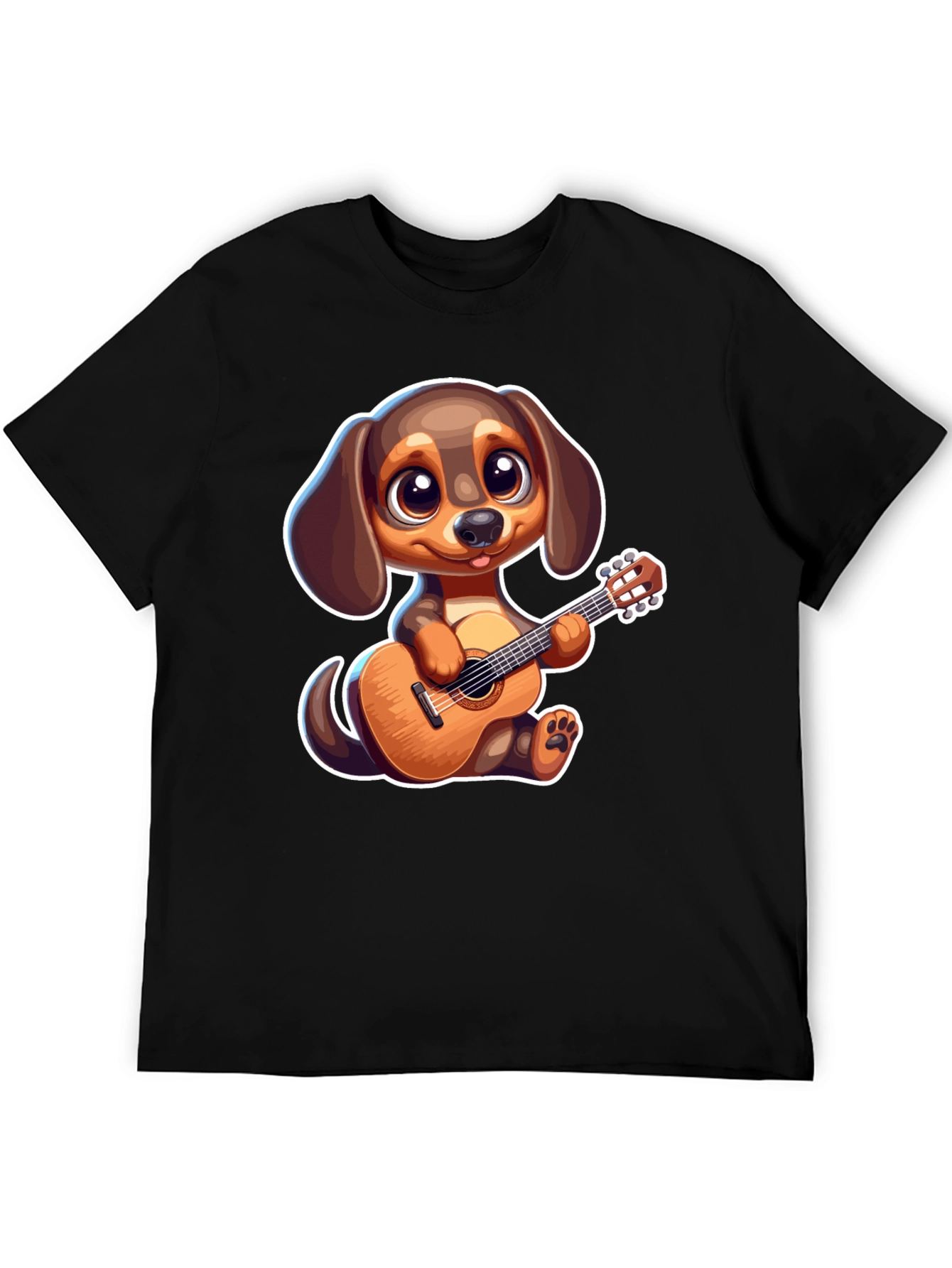 Cartoon Dog Playing Guitar T-Shirt