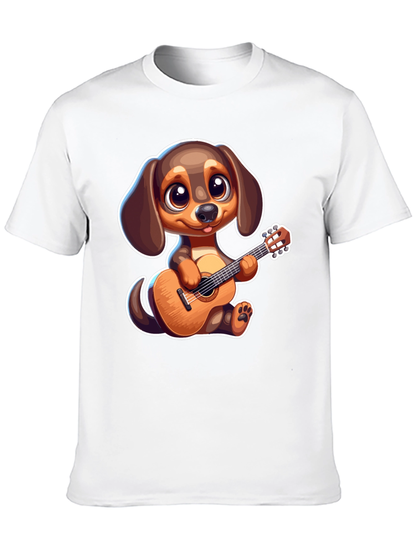 Cartoon Dog Playing Guitar T-Shirt