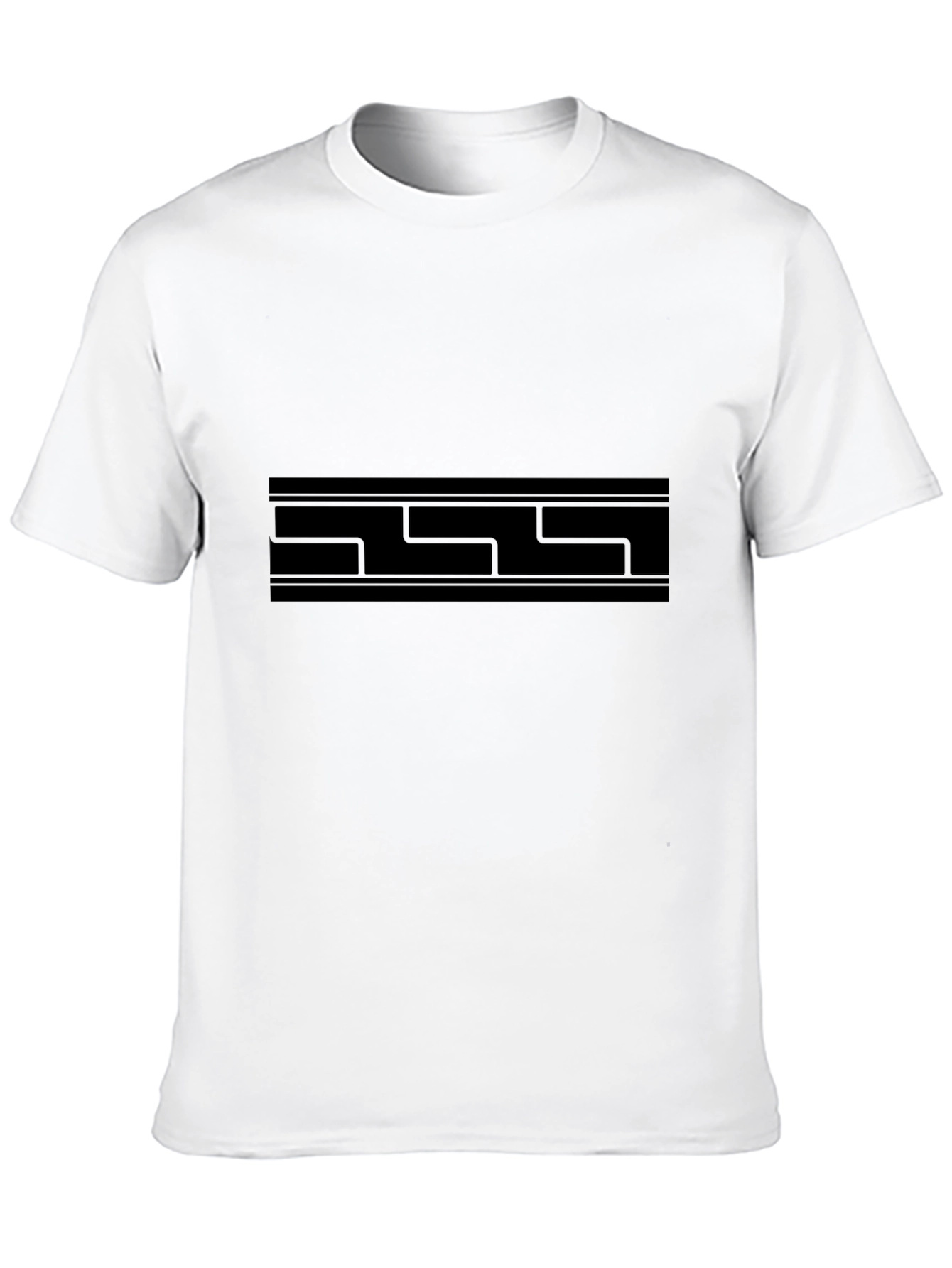 Modern Geometric Print Black T-Shirt