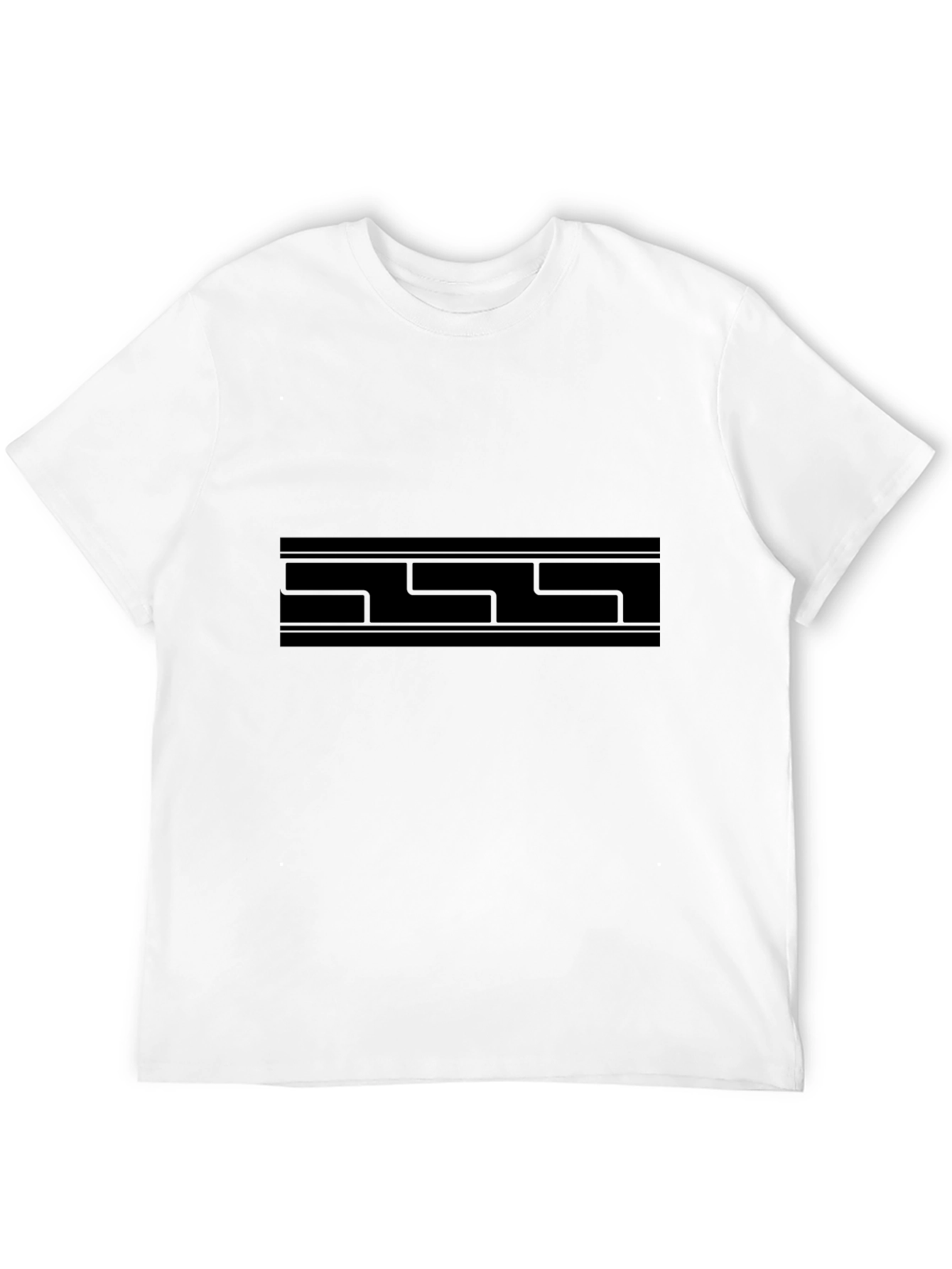 Modern Geometric Print Black T-Shirt