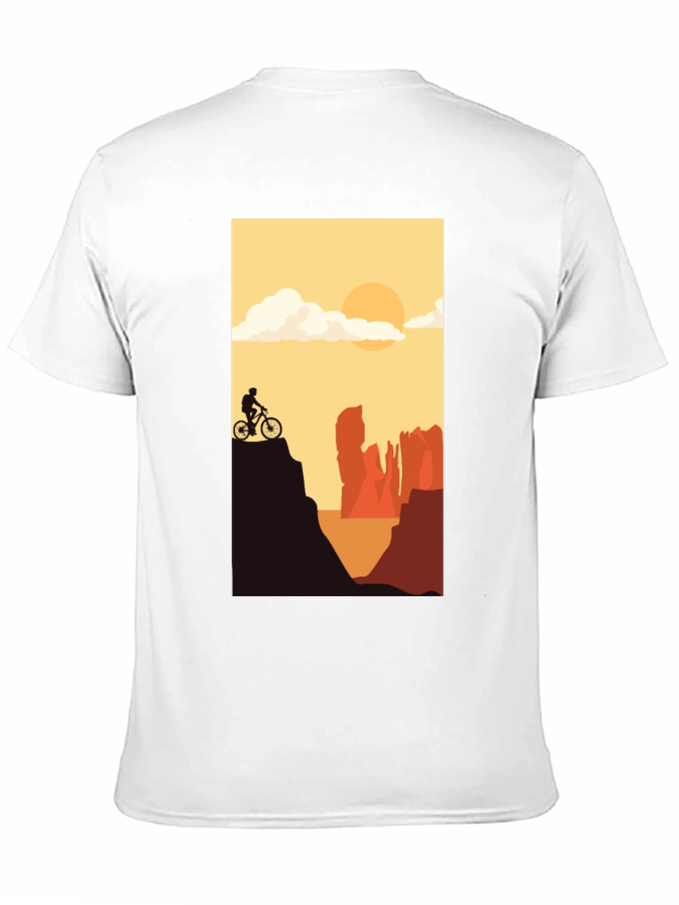 Mountain Biker Scenic Graphic Tee - Black
