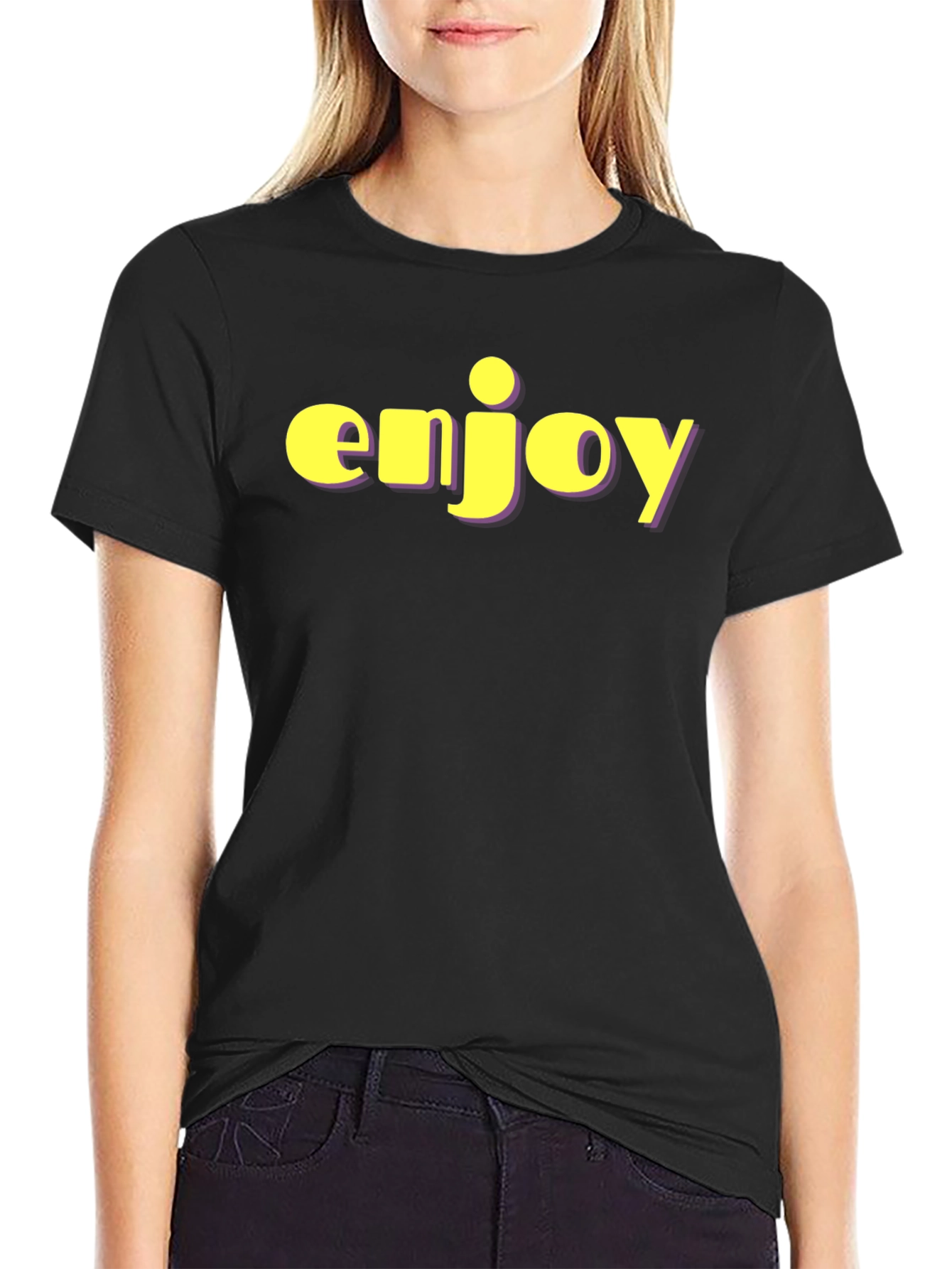 Enjoy Black T-Shirt - Bold Statement Tee