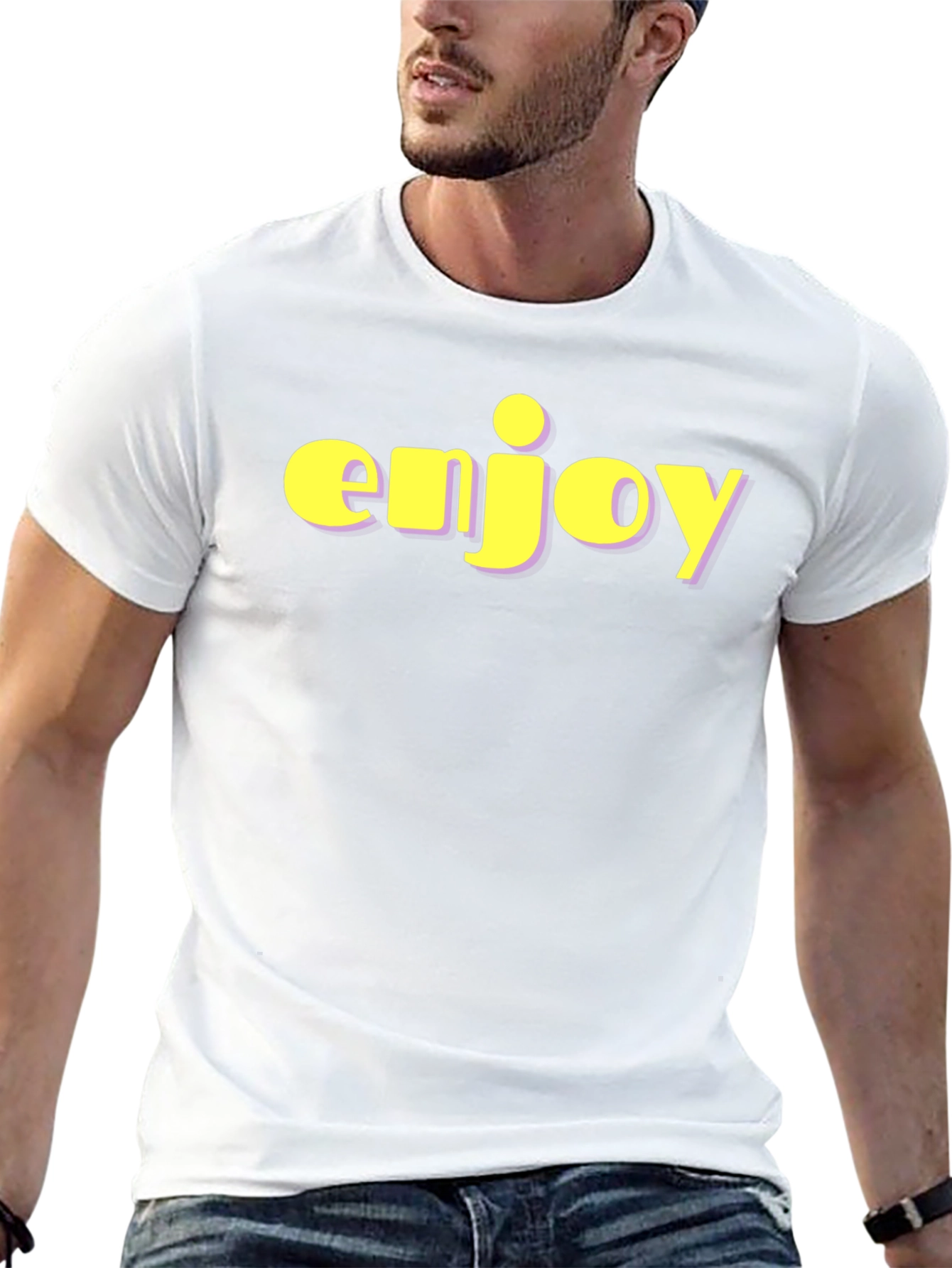 Enjoy Black T-Shirt - Bold Statement Tee