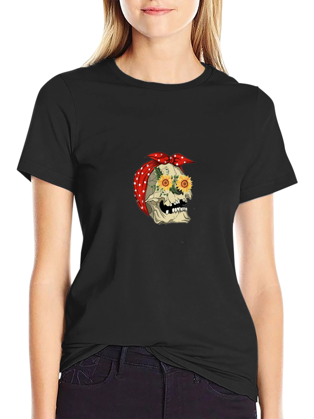 Skull Sunflower Bandana Tee