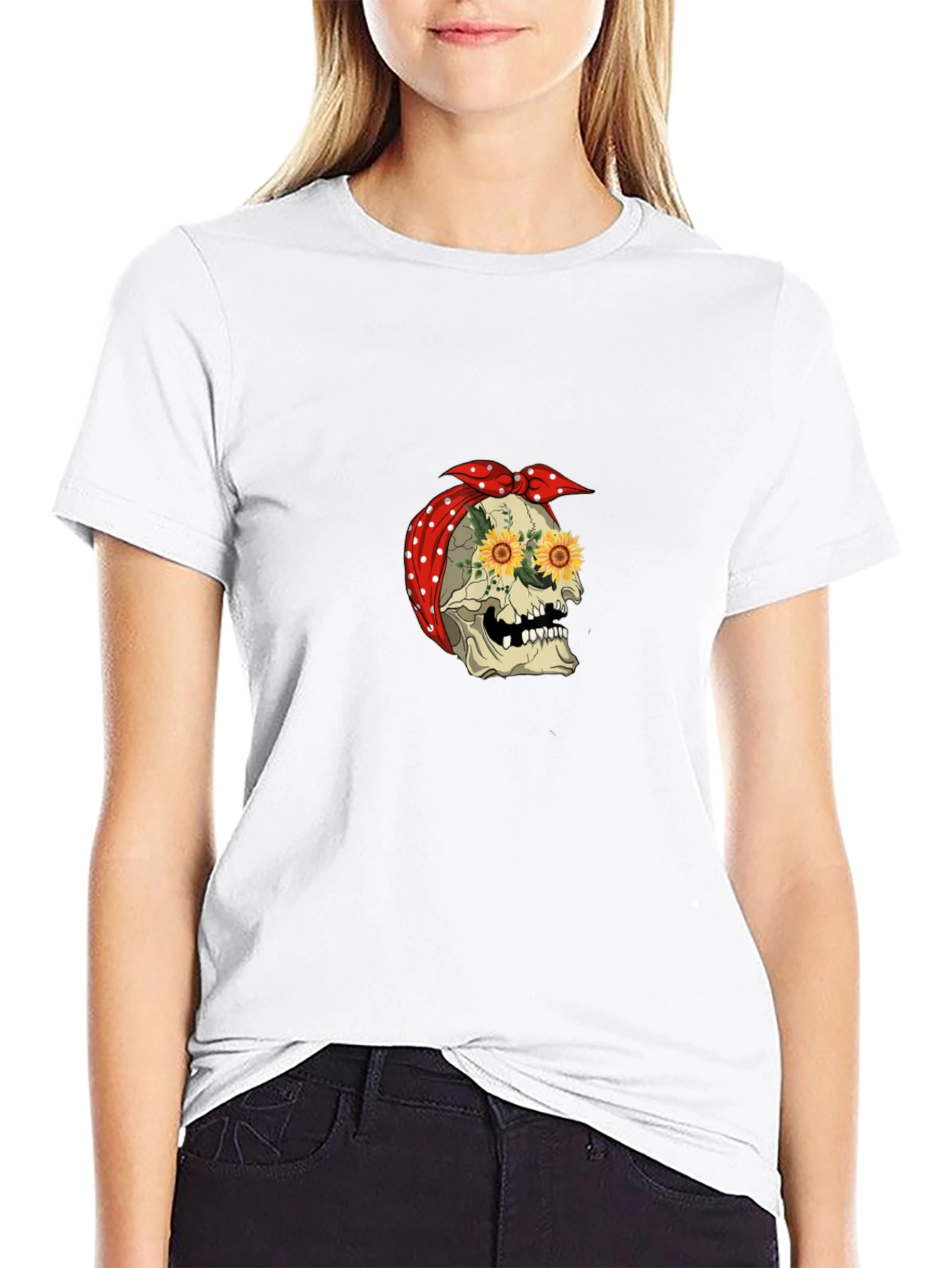 Skull Sunflower Bandana Tee