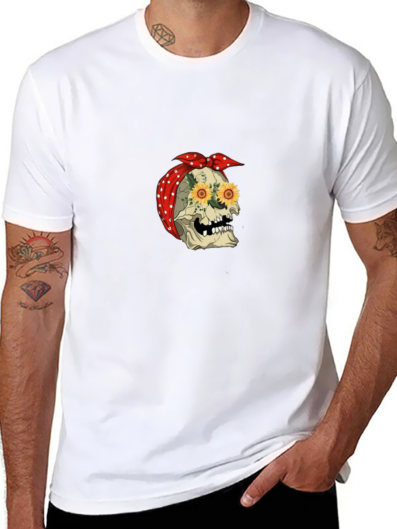 Skull Sunflower Bandana Tee