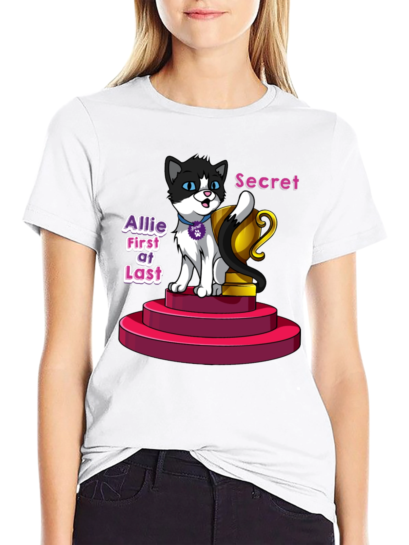 Cartoon Cat T-Shirt - Allie First at Last