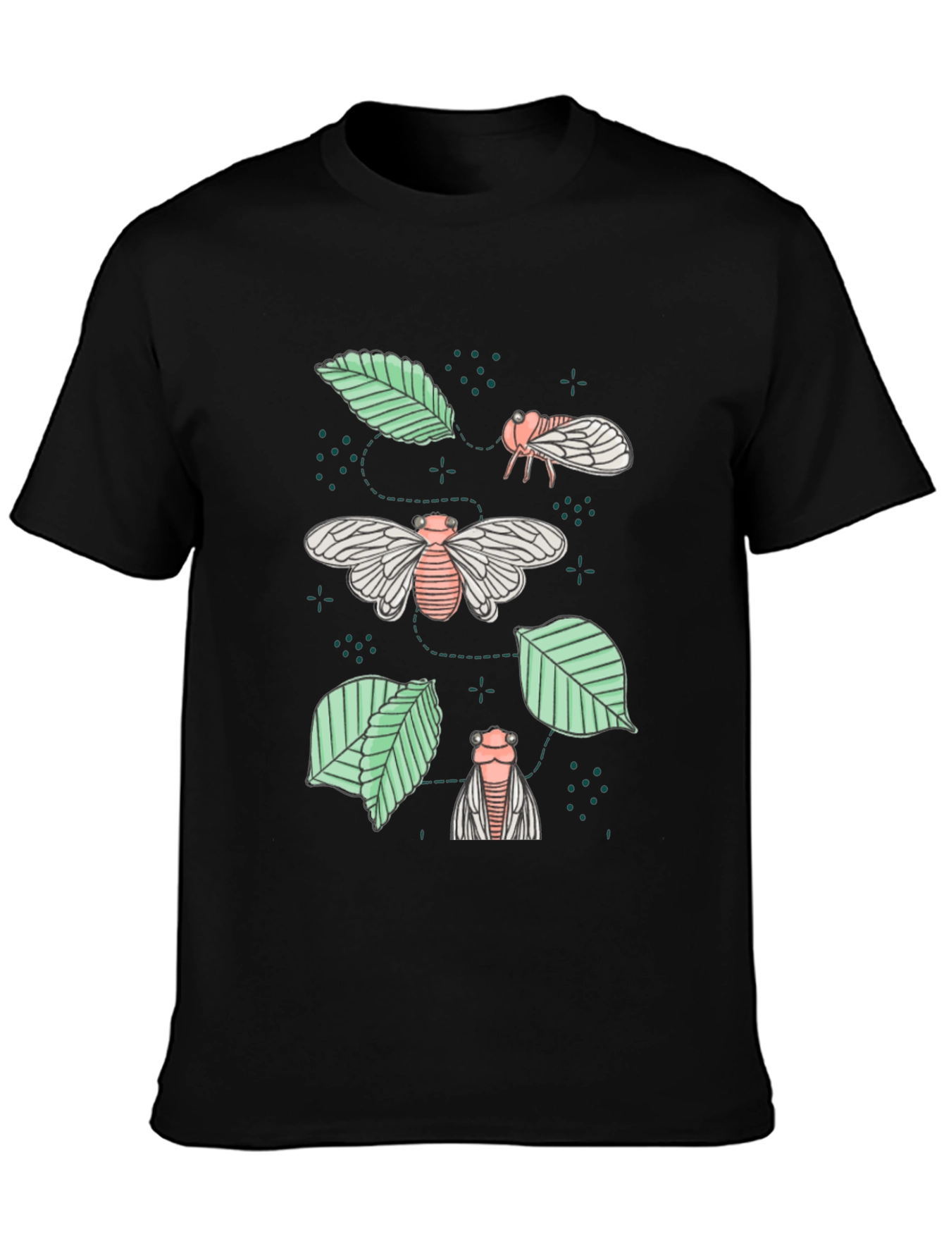 Cicada & Leaves Graphic Tee - Nature Inspired Design