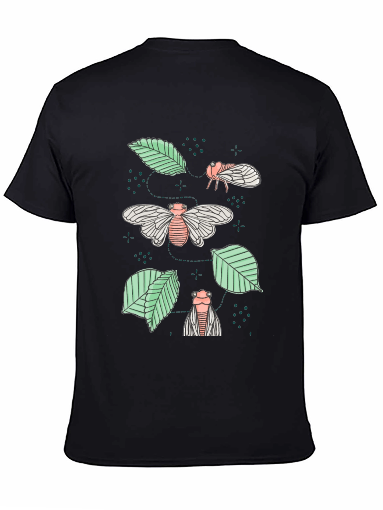 Cicada & Leaves Graphic Tee - Nature Inspired Design