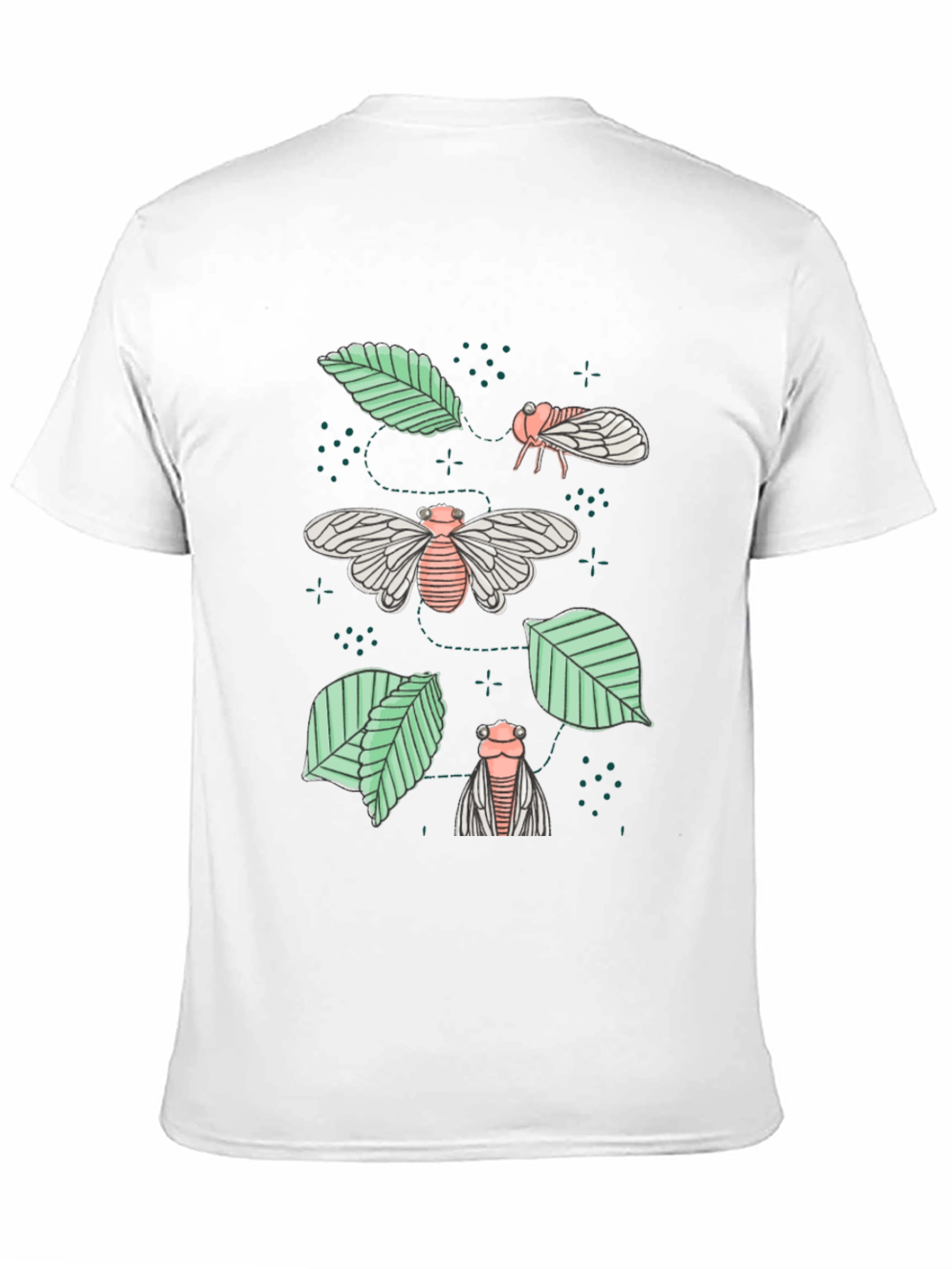 Cicada & Leaves Graphic Tee - Nature Inspired Design