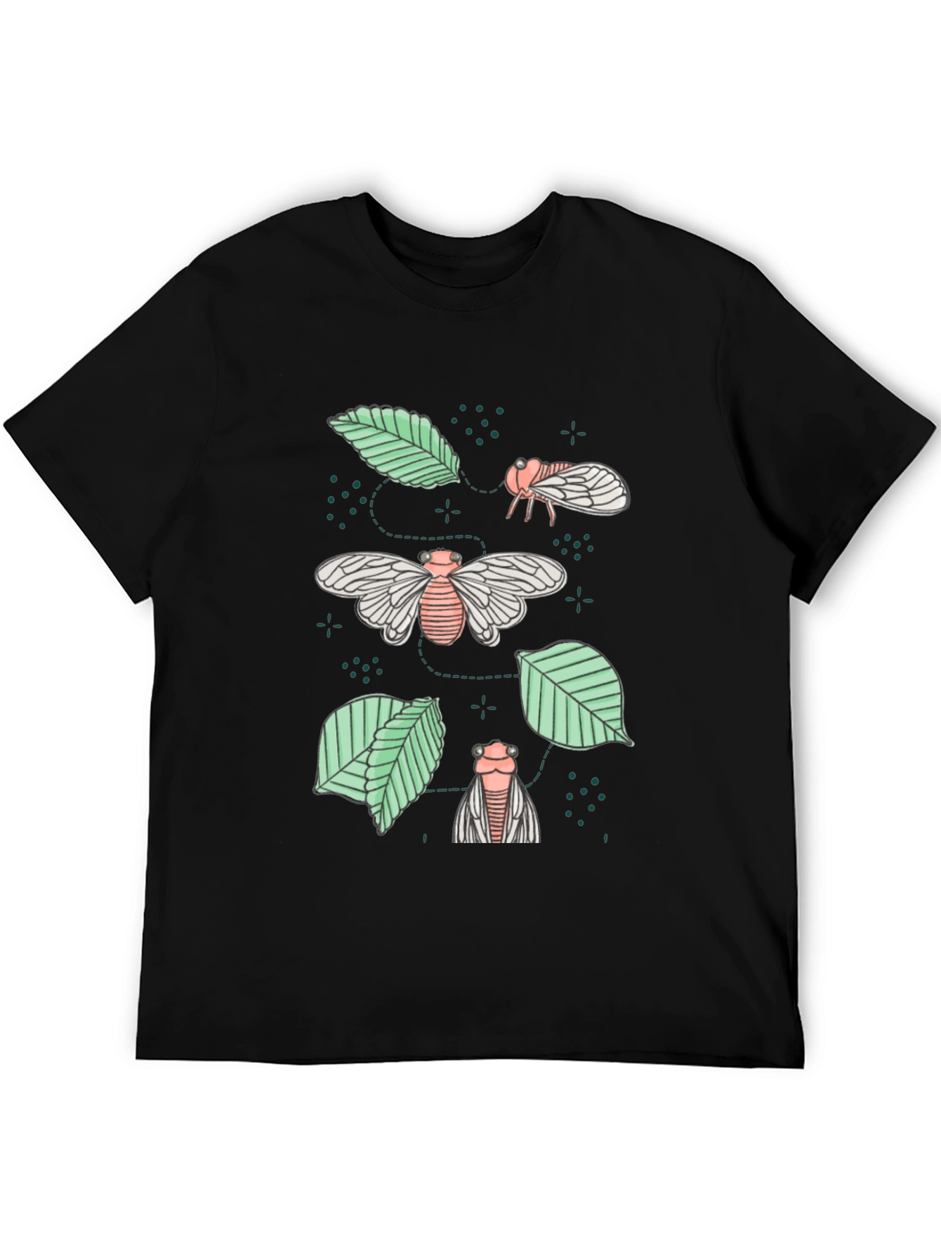 Cicada & Leaves Graphic Tee - Nature Inspired Design
