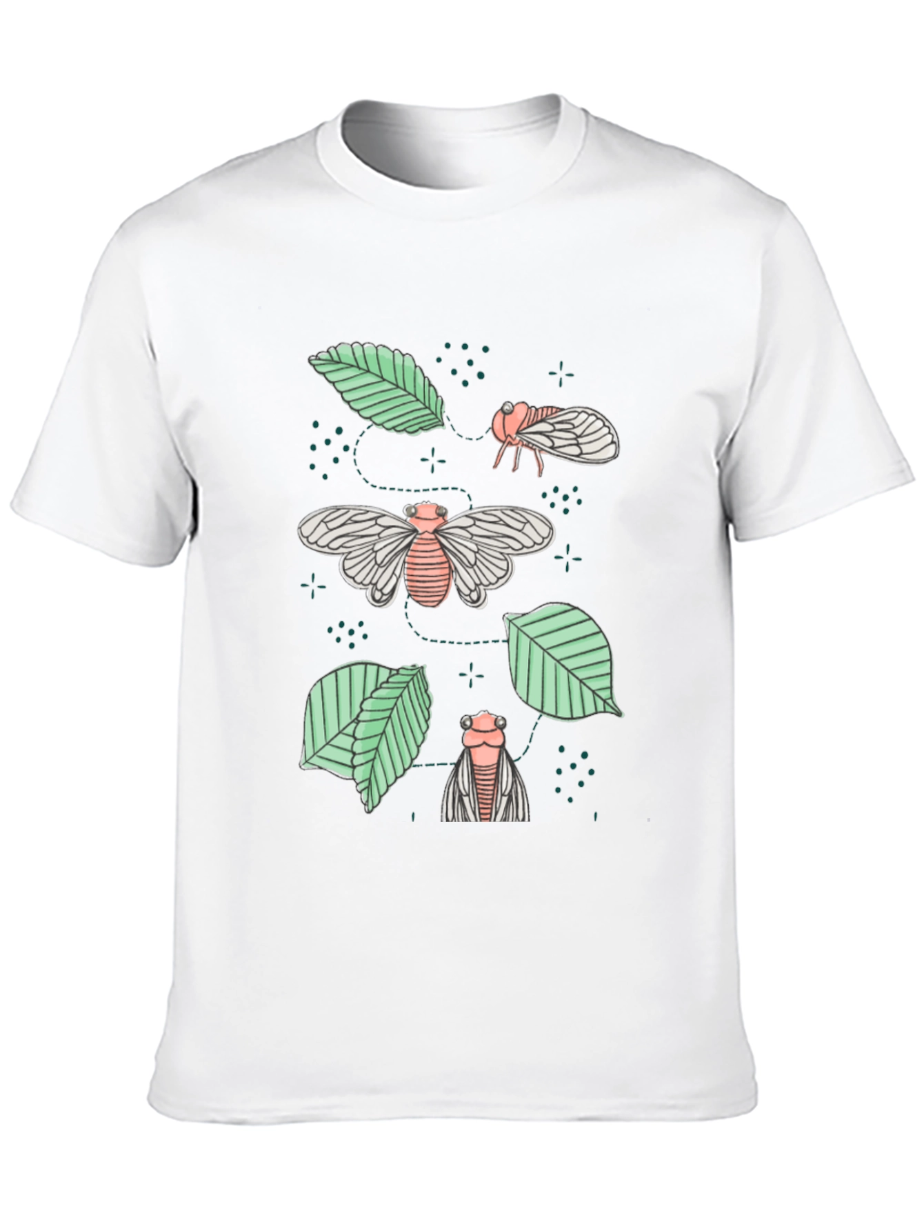 Cicada & Leaves Graphic Tee - Nature Inspired Design