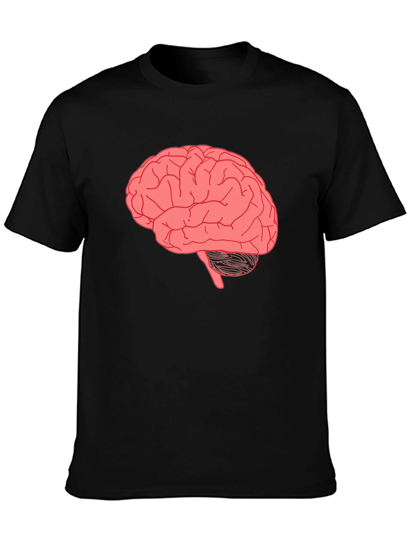 Brain Graphic Tee - Black Cotton T-Shirt
