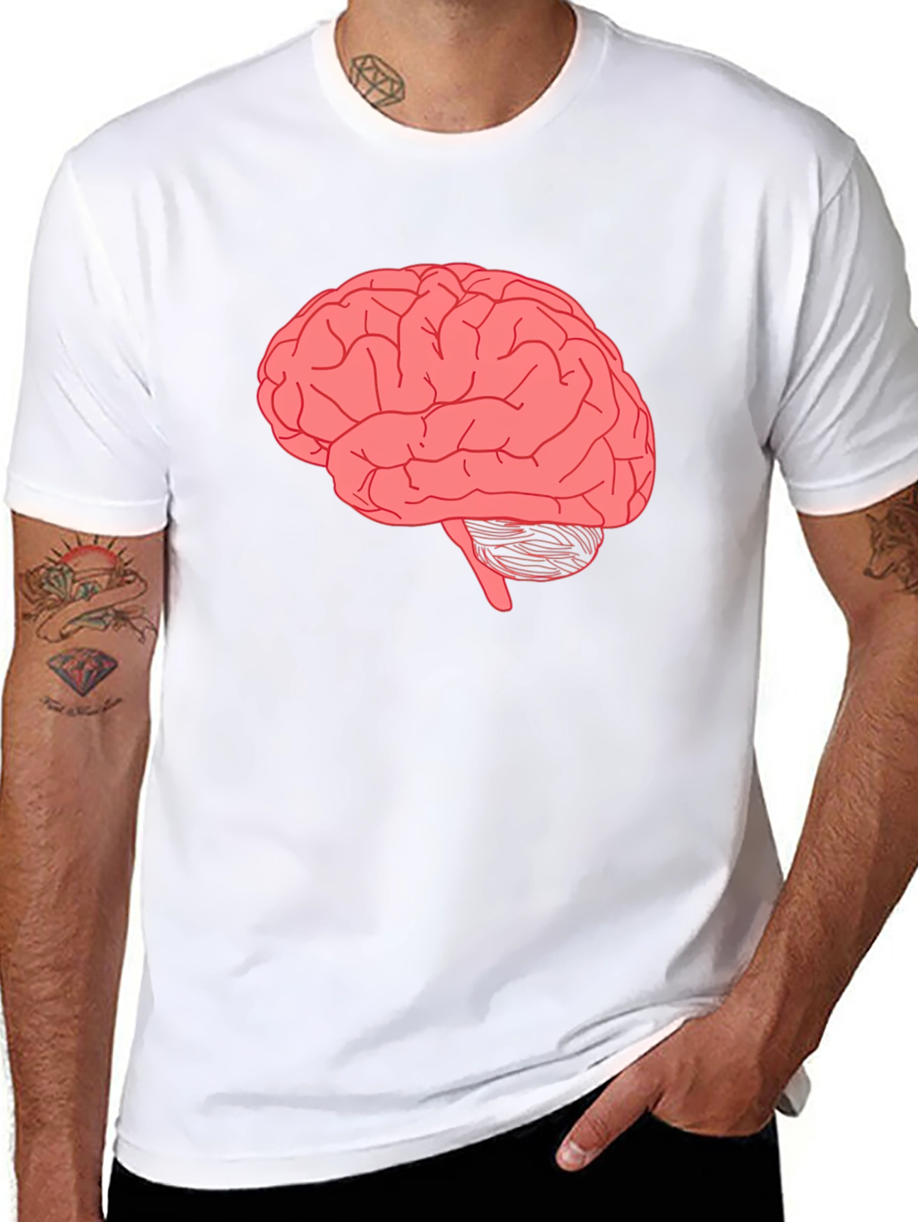 Brain Graphic Tee - Black Cotton T-Shirt