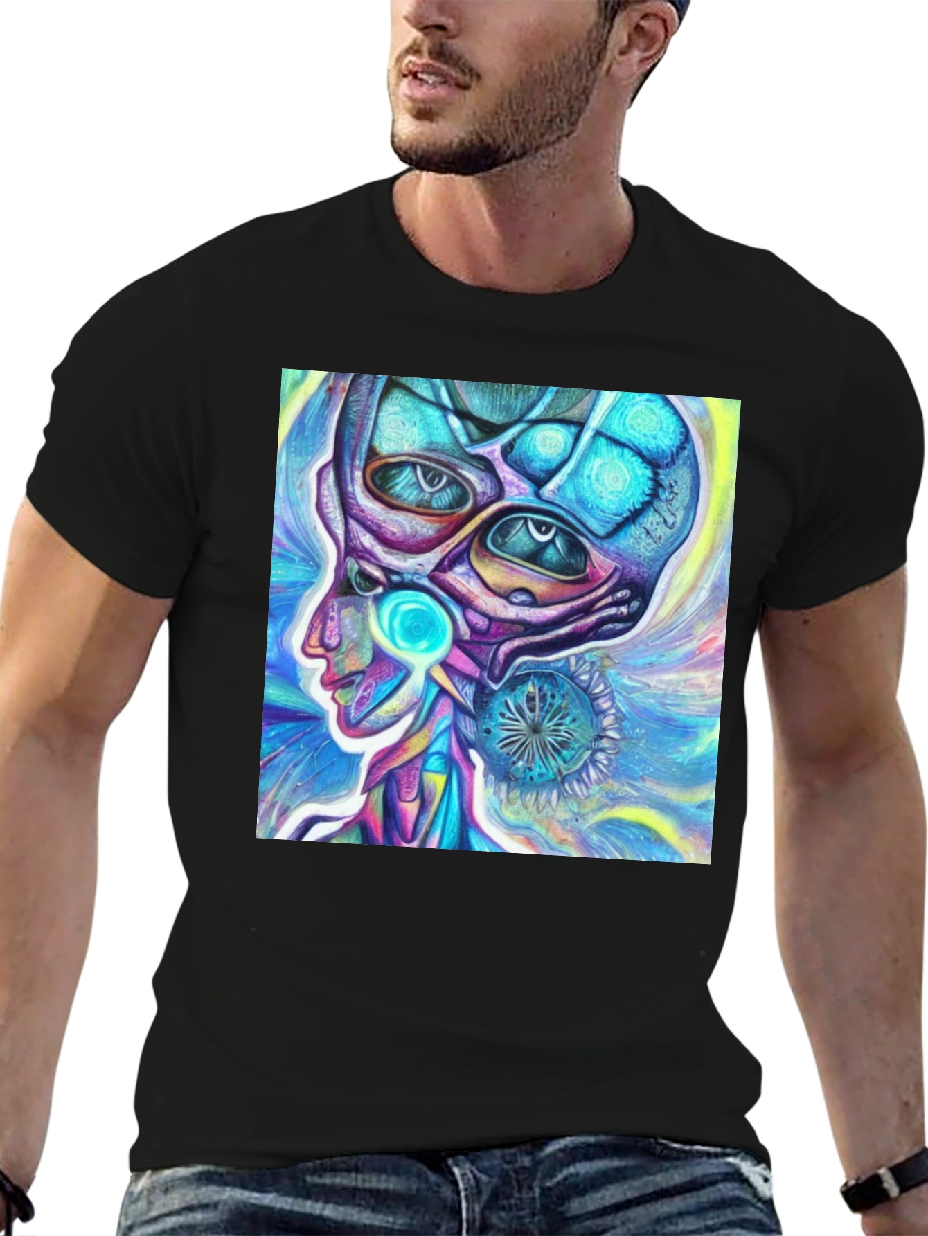 Psychedelic Alien Head T-Shirt