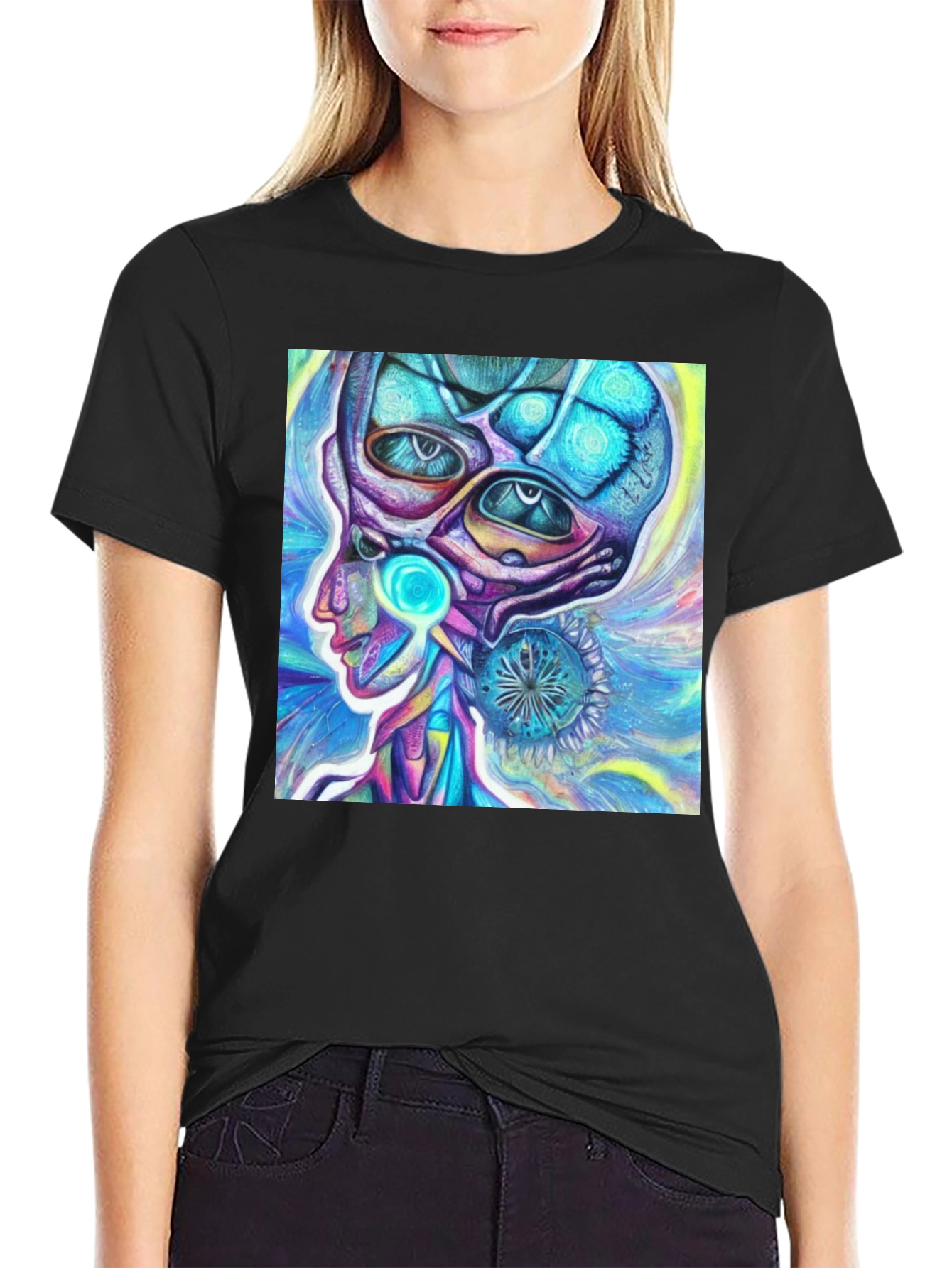 Psychedelic Alien Head T-Shirt