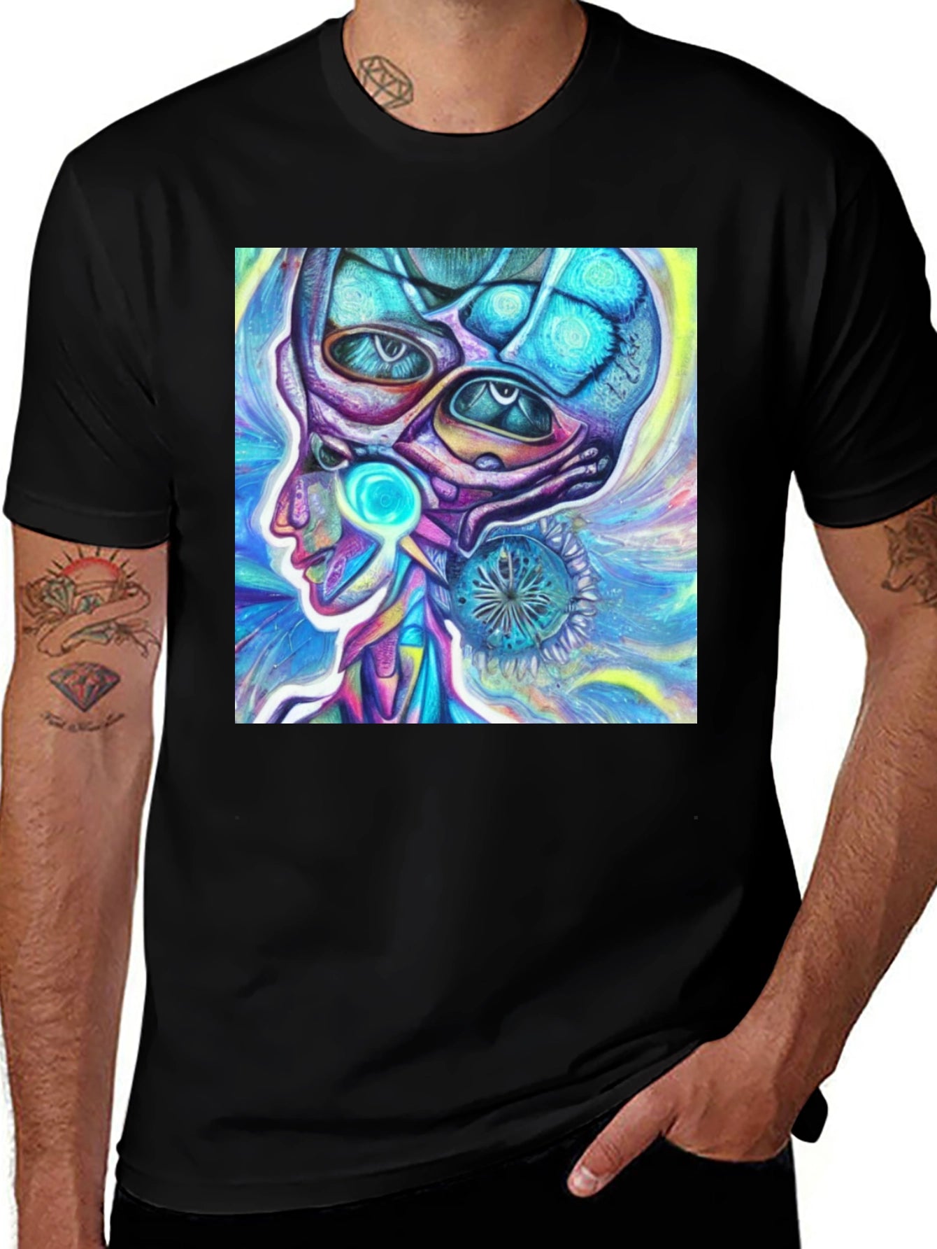 Psychedelic Alien Head T-Shirt
