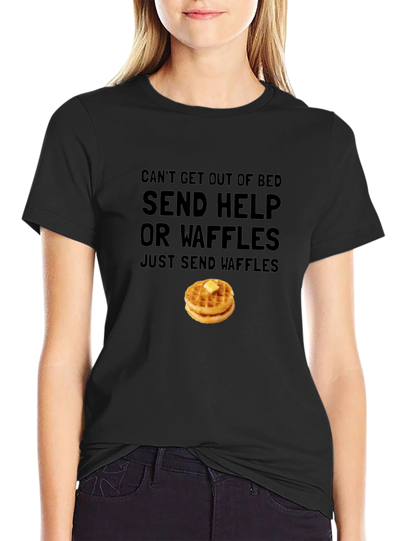 Send Help or Waffles Graphic T-Shirt