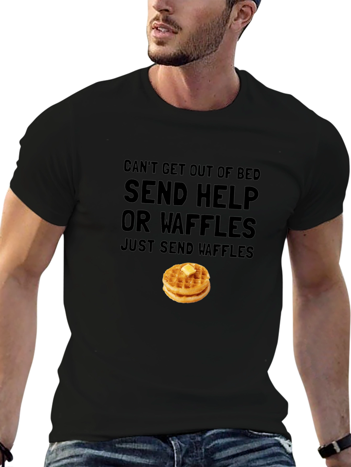Send Help or Waffles Graphic T-Shirt