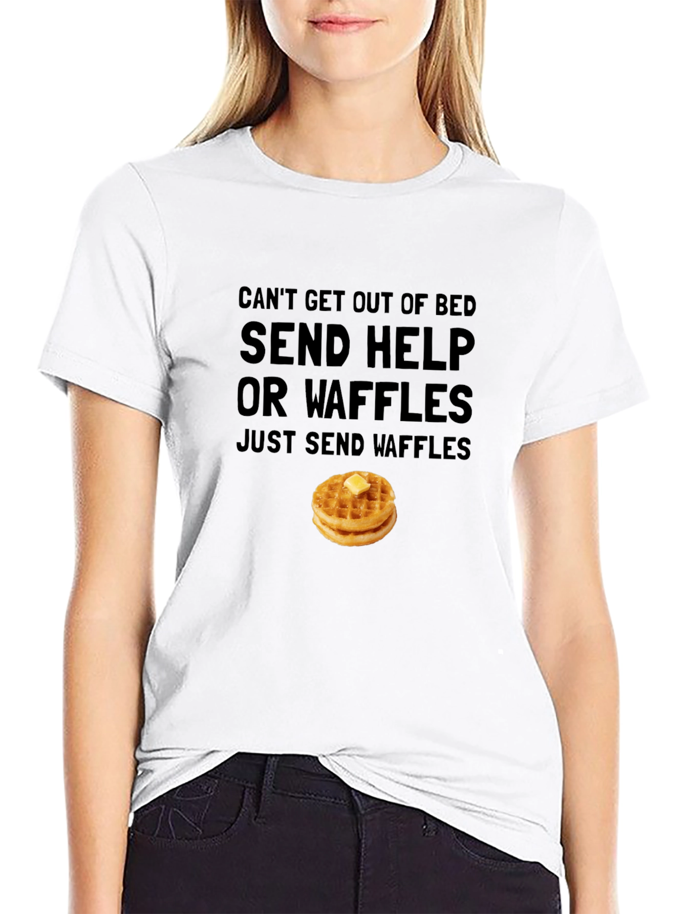 Send Help or Waffles Graphic T-Shirt