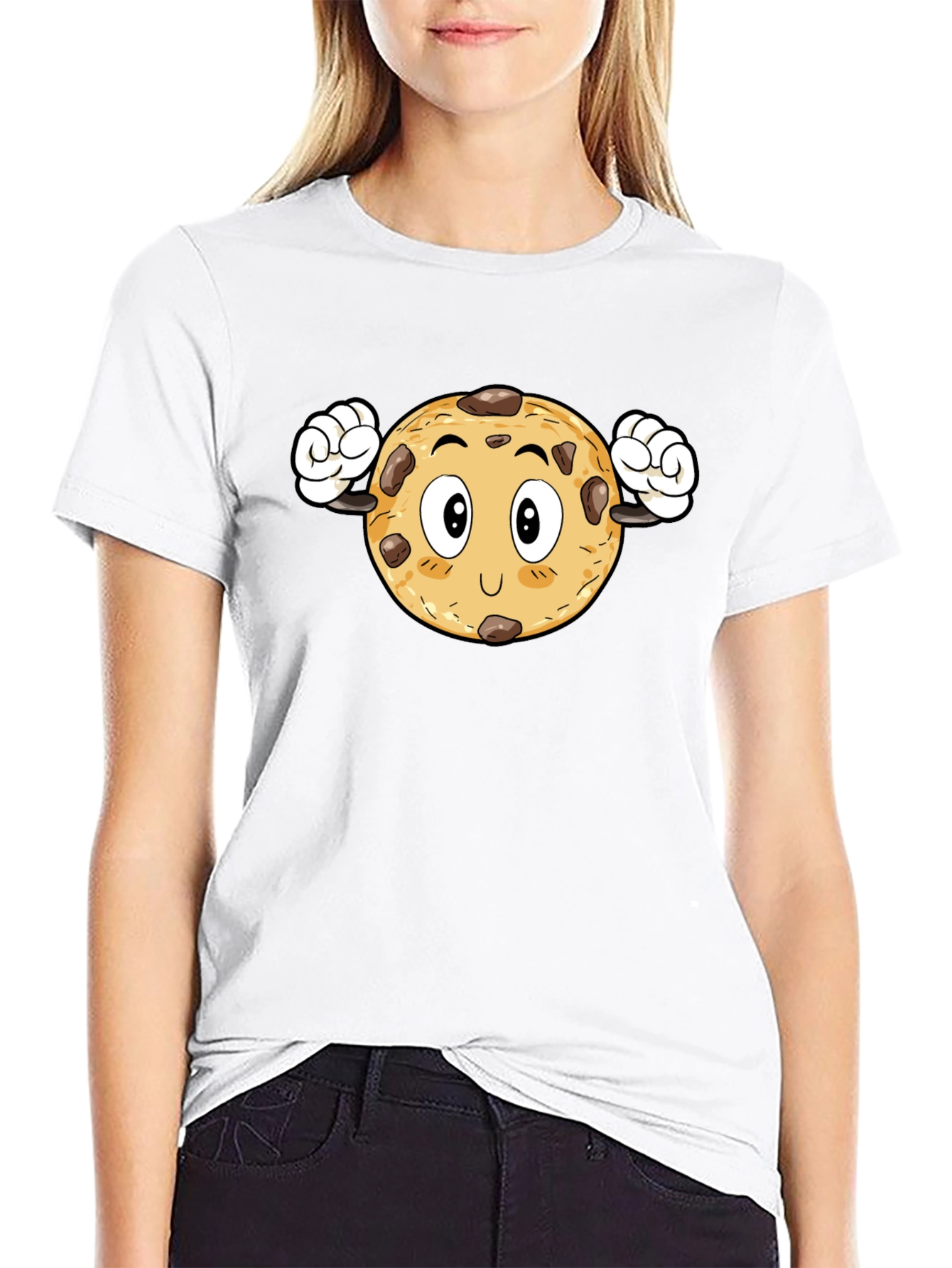 Cookie Cartoon Black T-Shirt