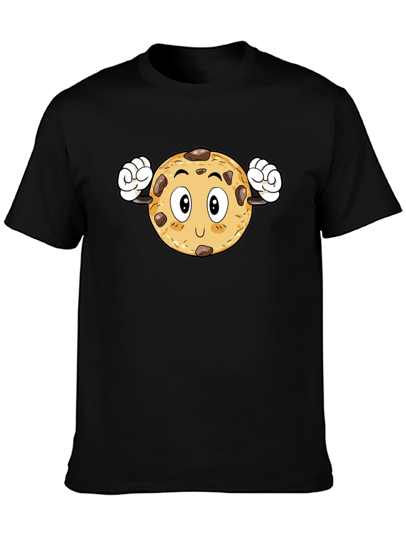 Cookie Cartoon Black T-Shirt
