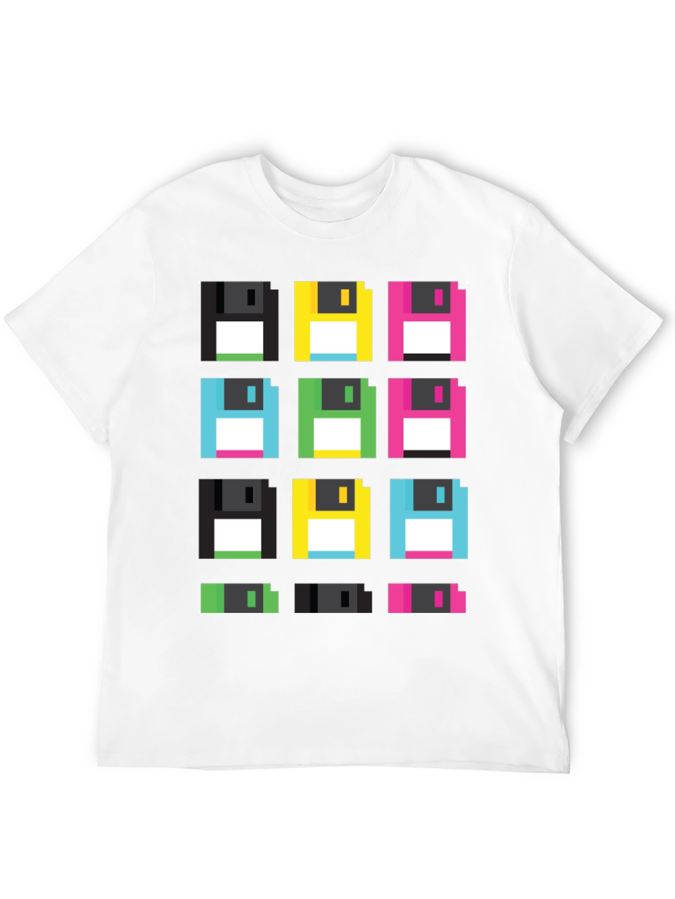 Retro Floppy Disk Pixel Art T-Shirt