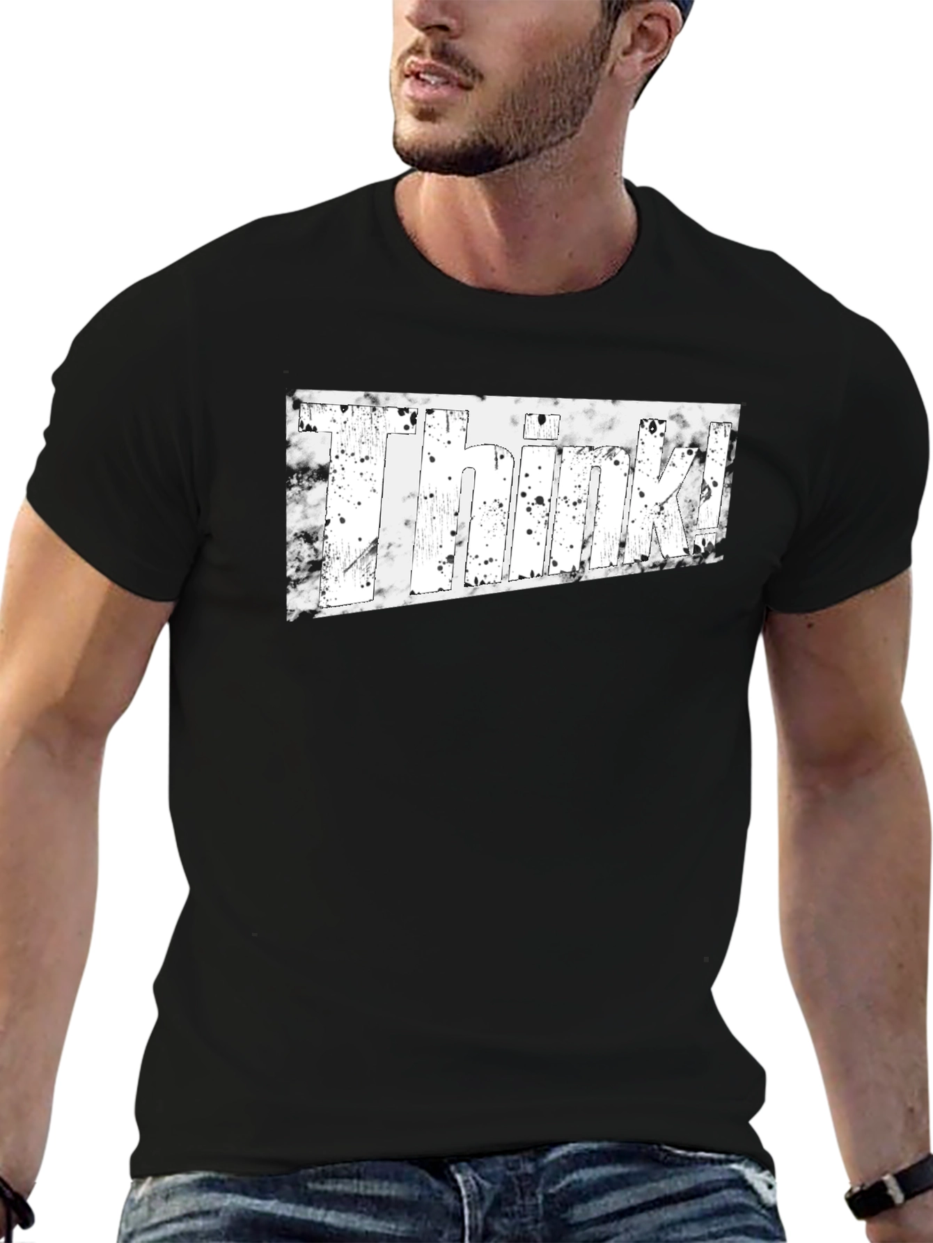 Think! Graphic Tee - Stylish Unisex Black T-Shirt