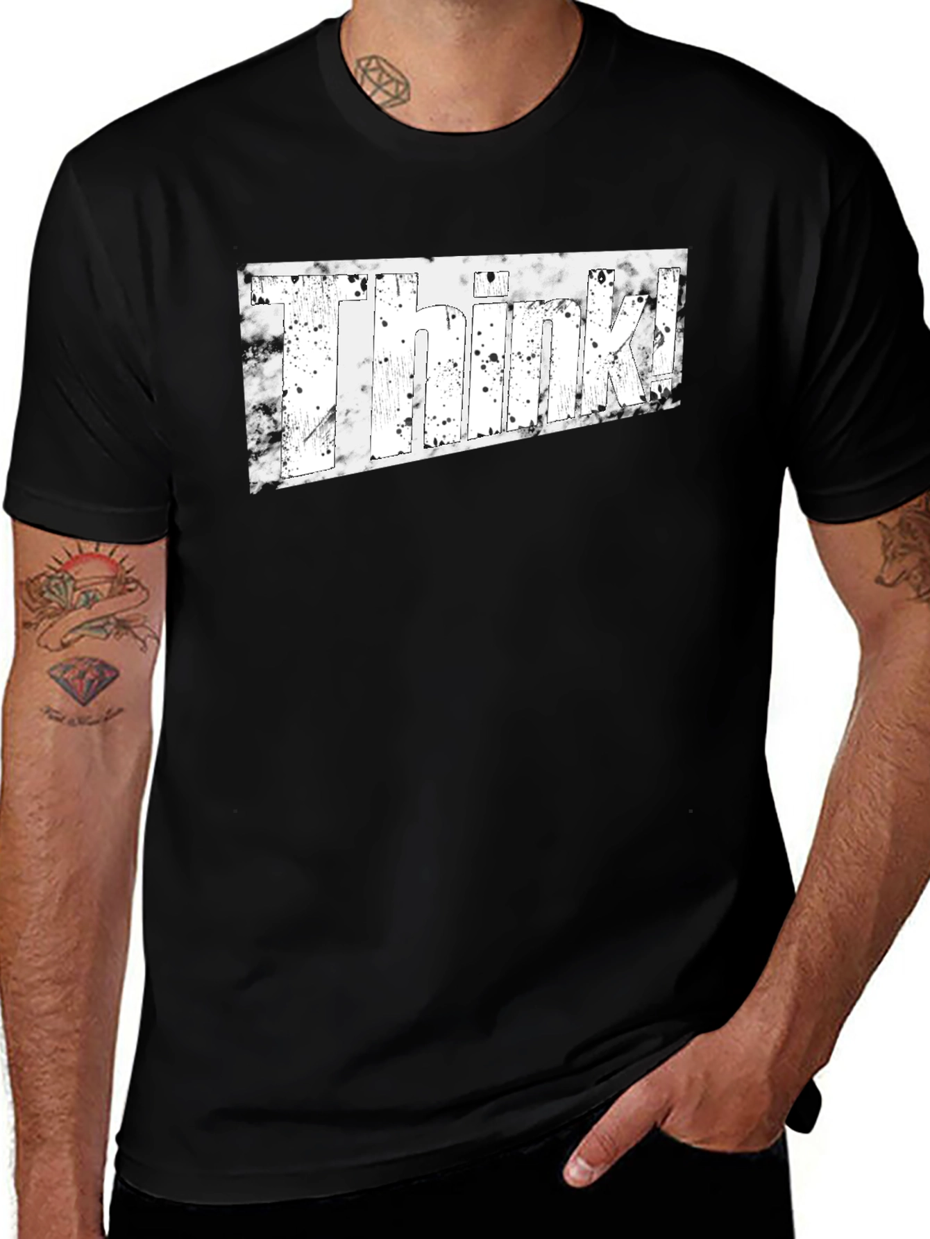 Think! Graphic Tee - Stylish Unisex Black T-Shirt