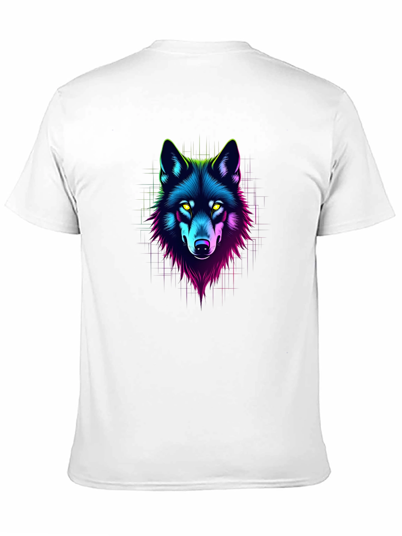 Neon Wolf Graphic Black T-Shirt