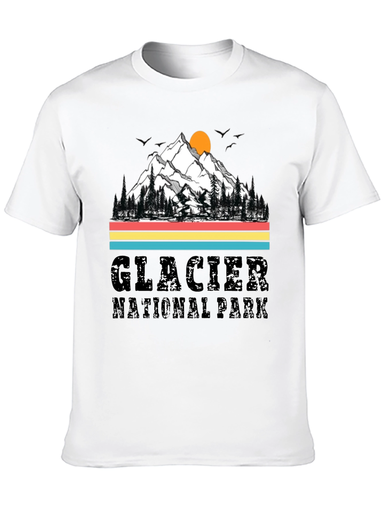 Glacier National Park Black T-Shirt