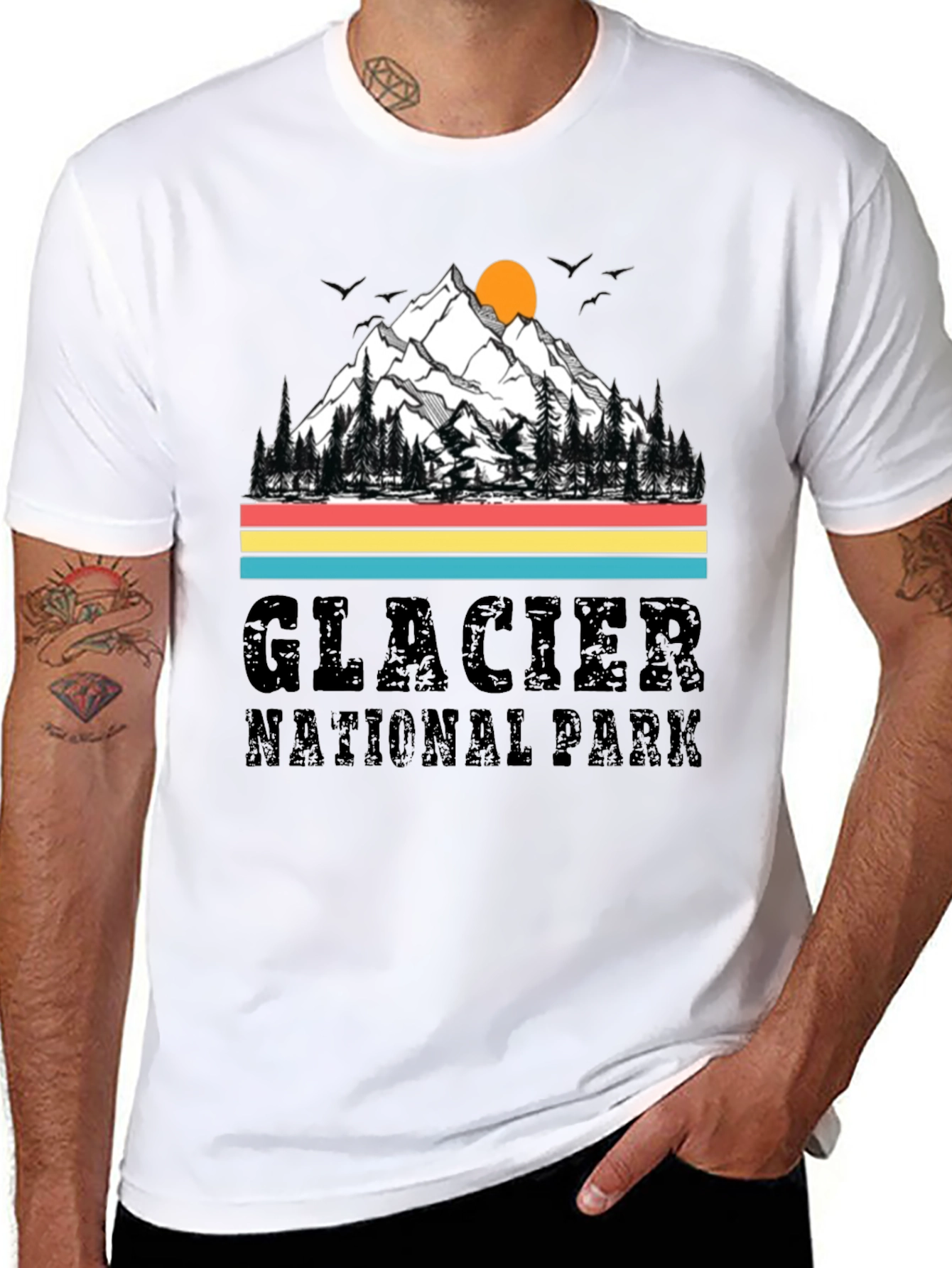 Glacier National Park Black T-Shirt