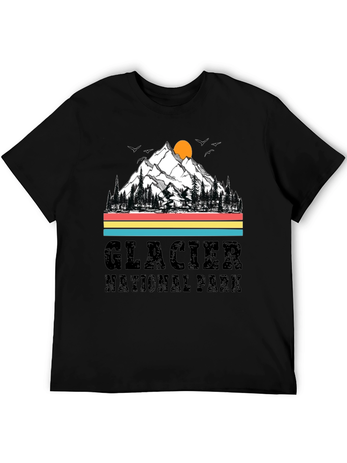 Glacier National Park Black T-Shirt