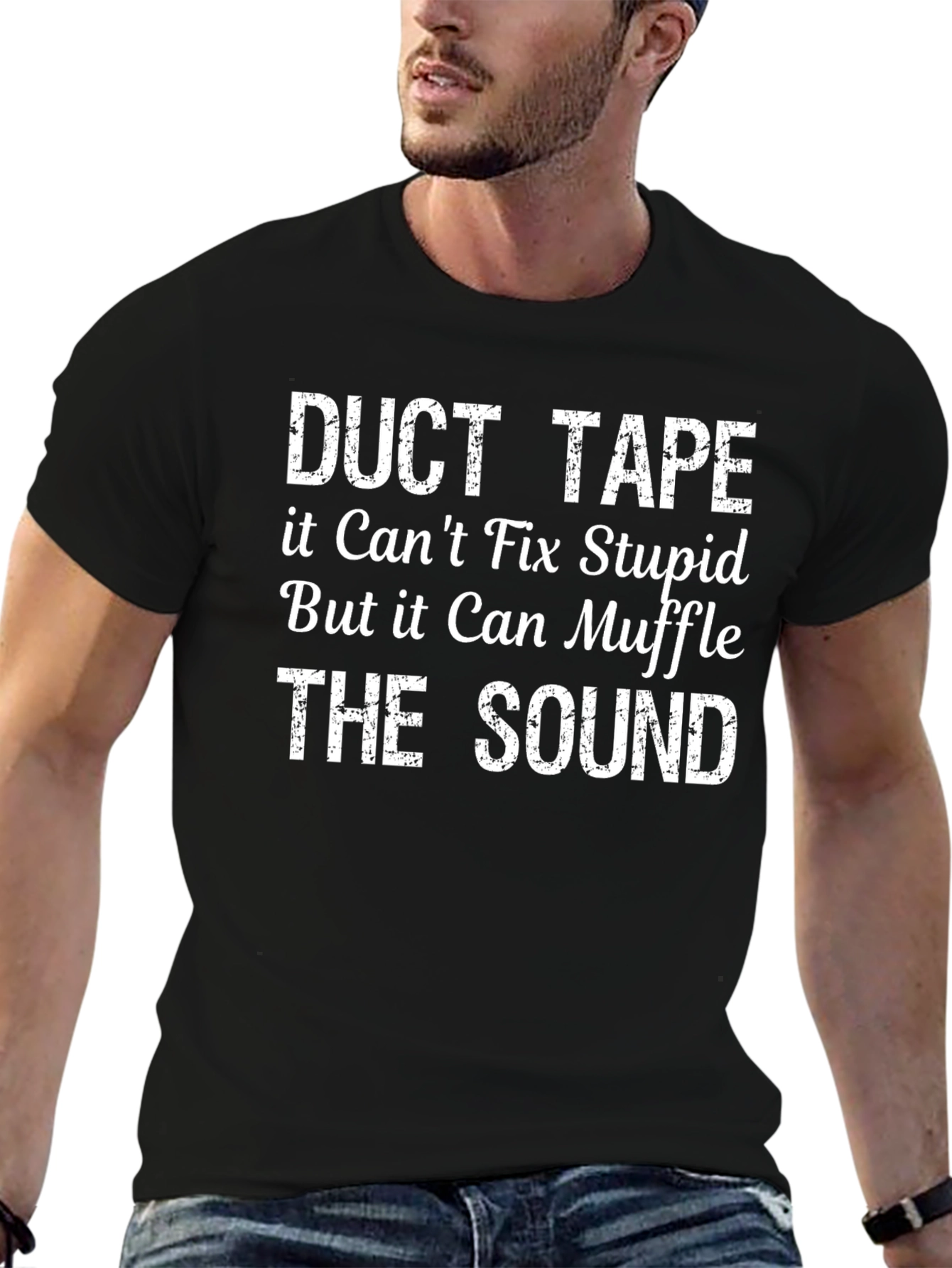 Duct Tape Fix Stupid Sarcastic Graphic T-Shirt