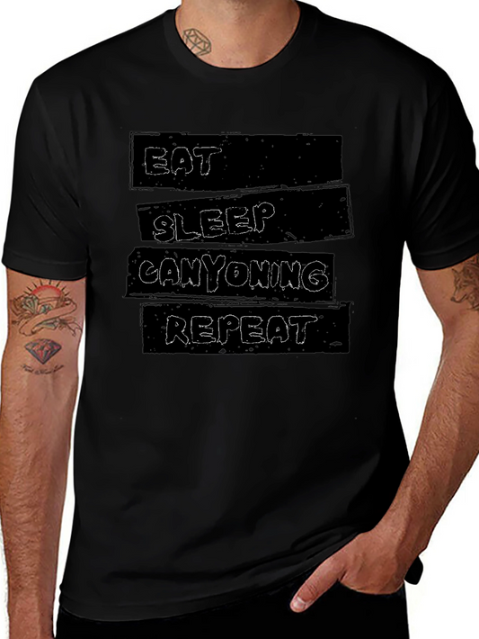 Eat Sleep Canyoning Repeat Black T-Shirt
