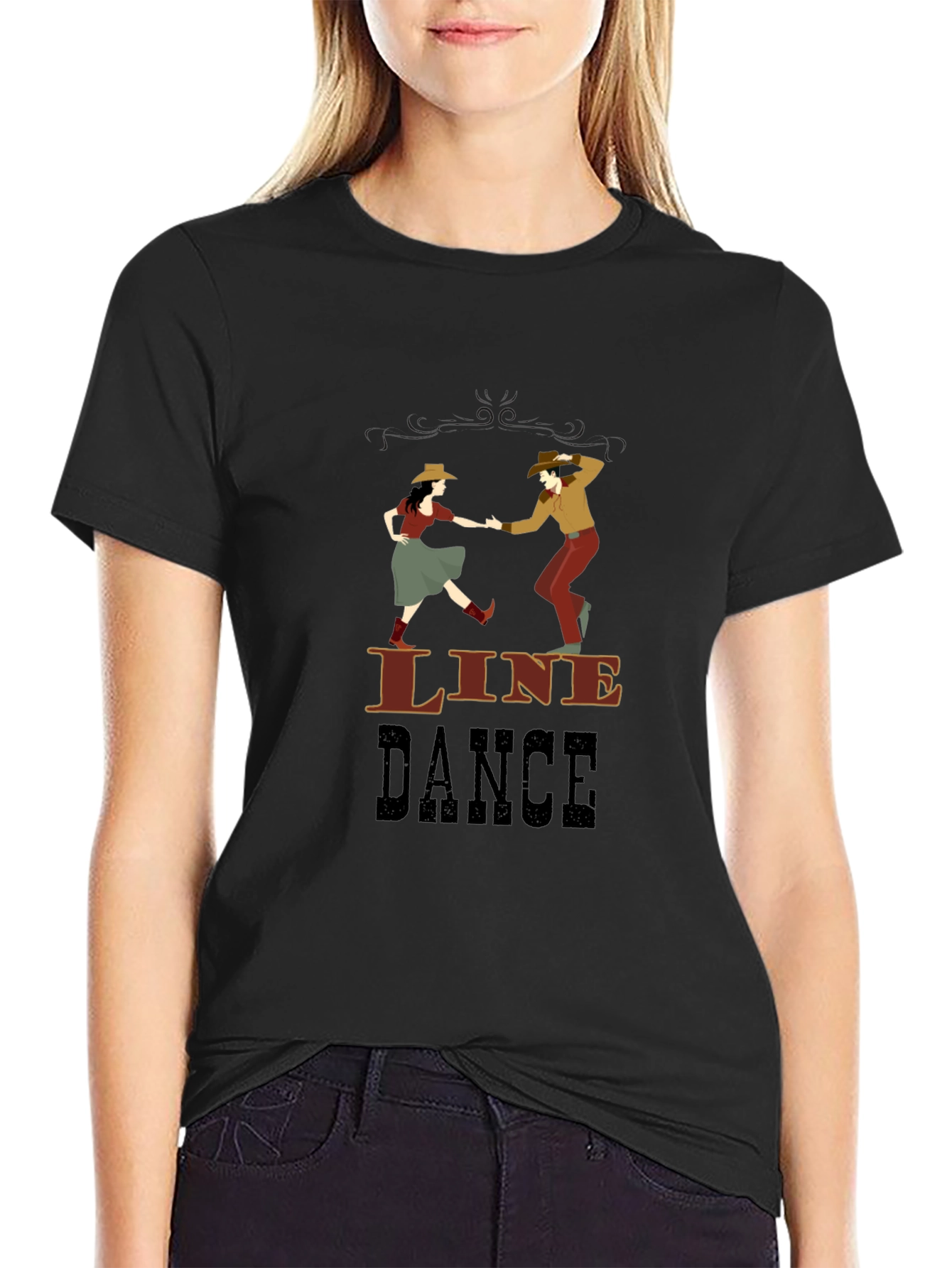 Line Dance Graphic T-Shirt - Western Style Dancing Tee