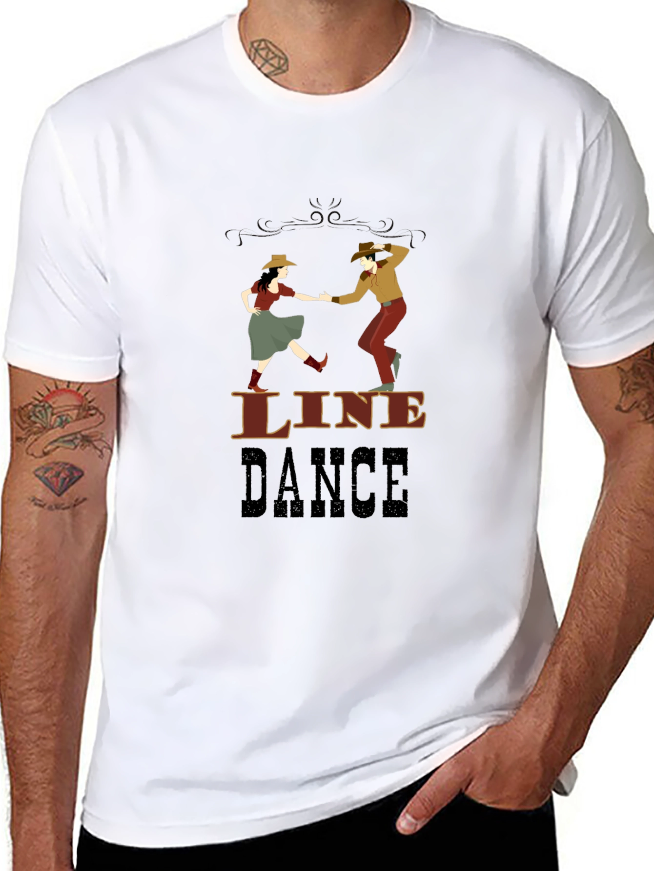 Line Dance Graphic T-Shirt - Western Style Dancing Tee
