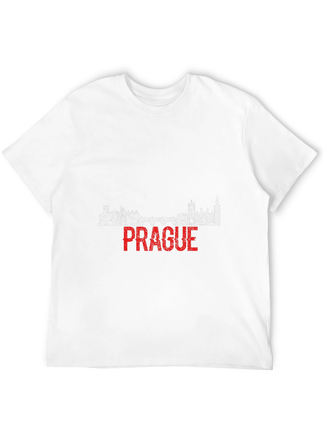 Prague Skyline Graphic T-Shirt - Black Cotton Tee