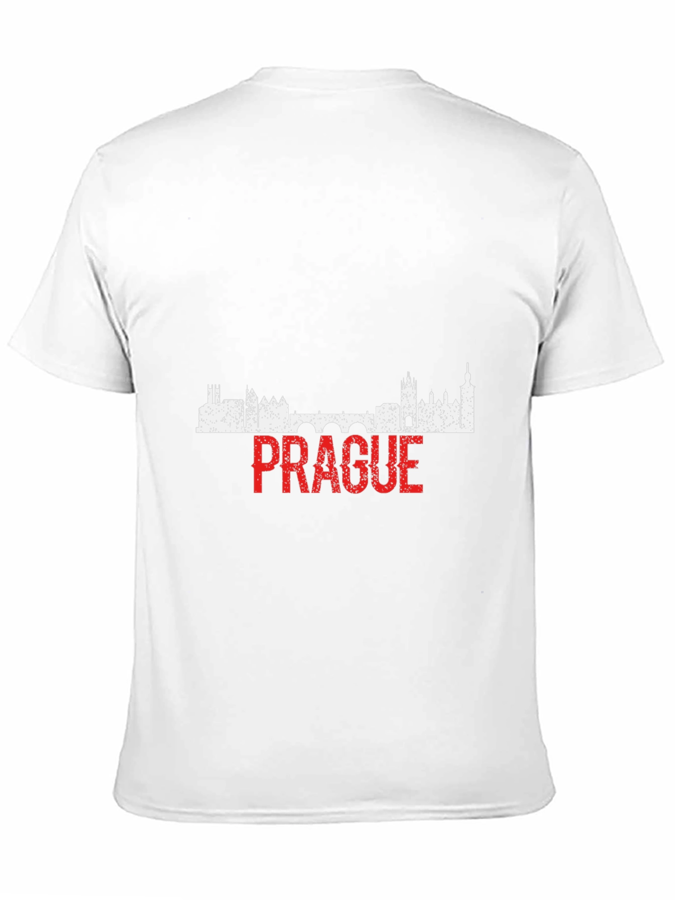 Prague Skyline Graphic T-Shirt - Black Cotton Tee