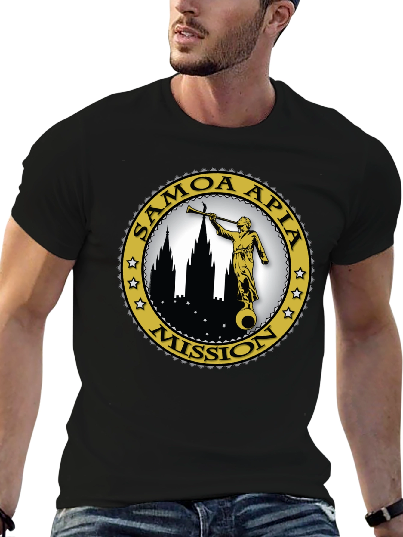 Samoa Apia Mission T-Shirt - Classic Black Cotton Tee